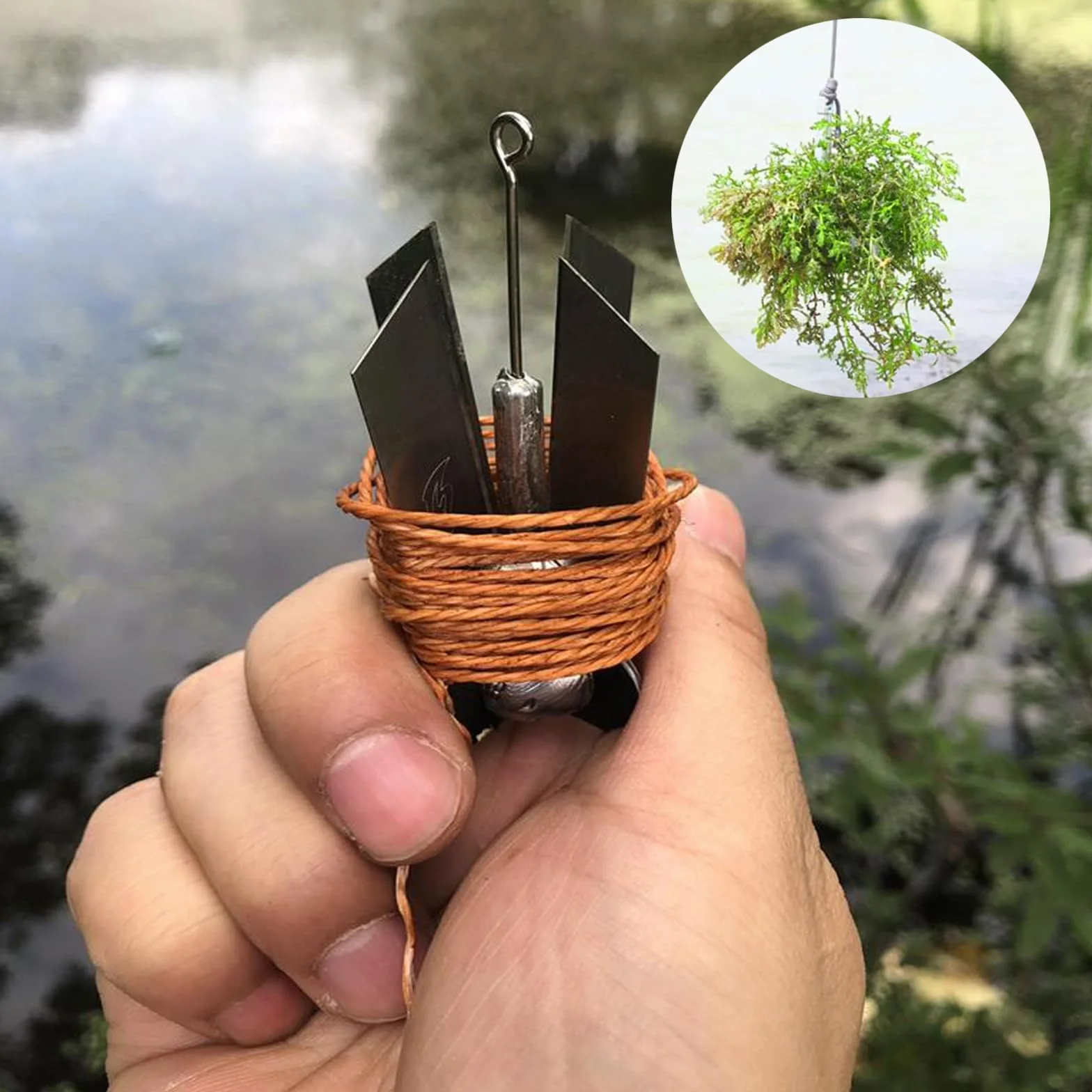 Couteau à Herbe d'Eau de Pêche, Outil de Désherbage Pliable en Acier Inoxydable Antirouille