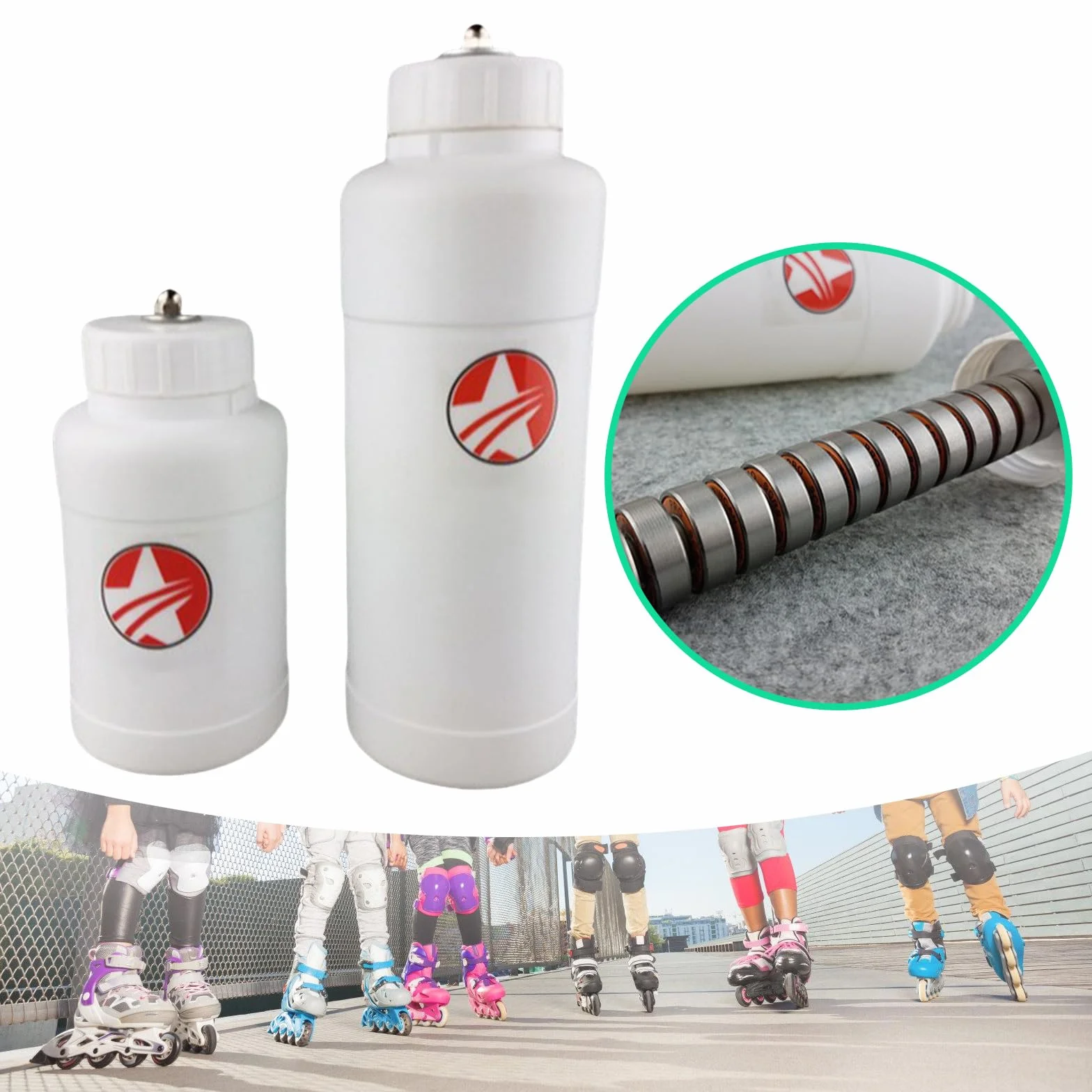 Bouteille de nettoyage de roulement portable pour skateboard et patins à roulettes