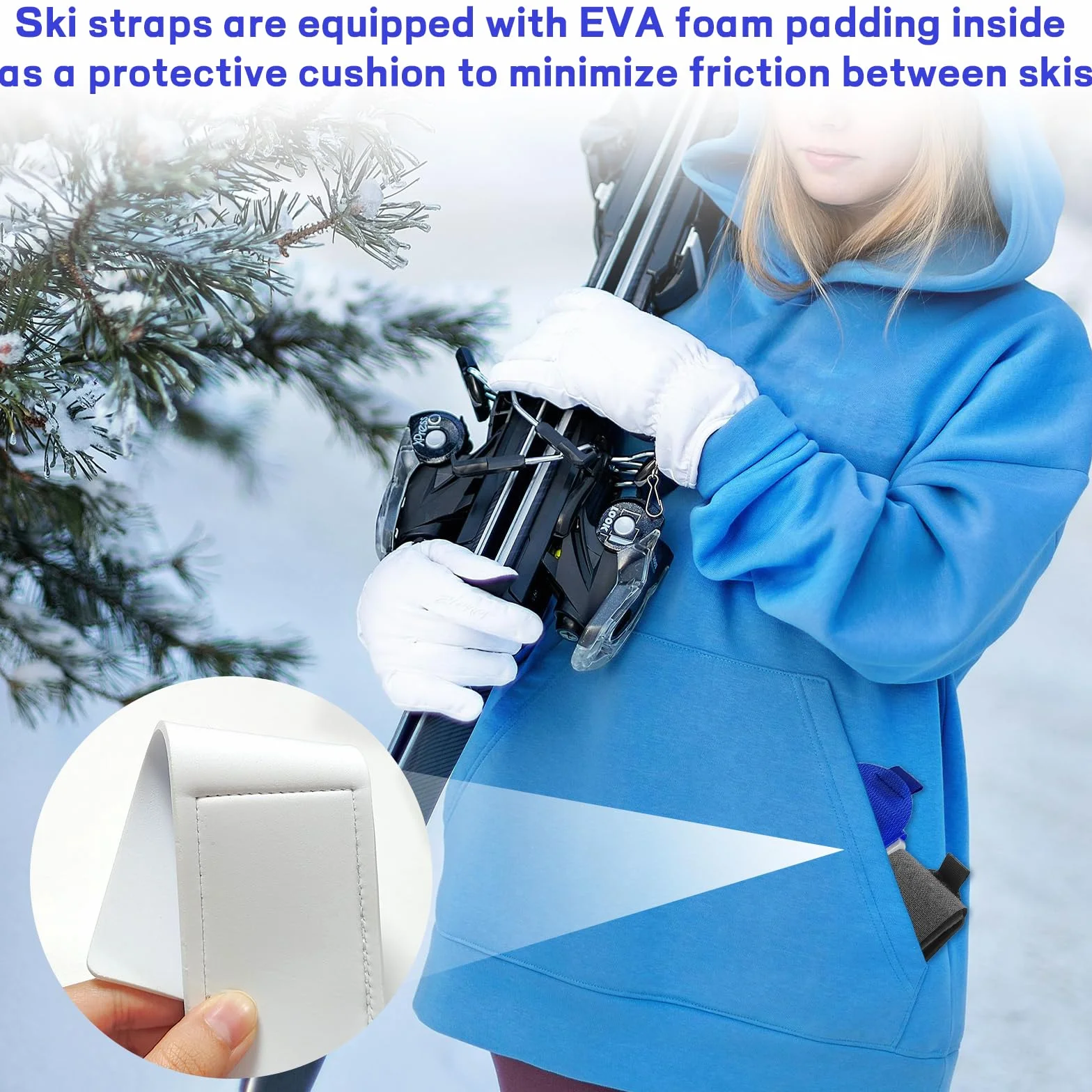 Sangle de Ski Réglable Nylon, Attaches pour Snowboard, Alpinisme Plein Air