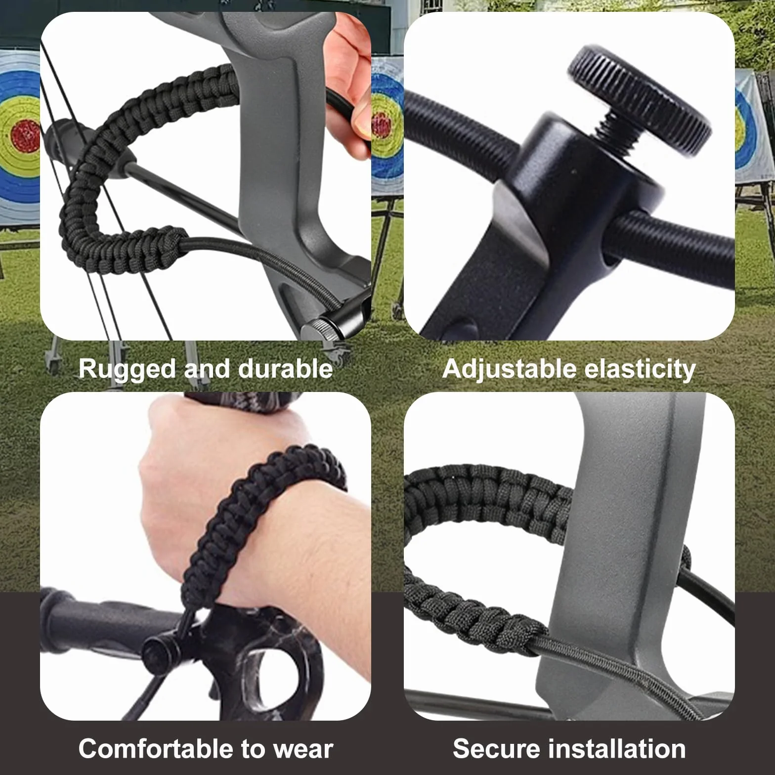 Sangle de poignet pour arc - Noir