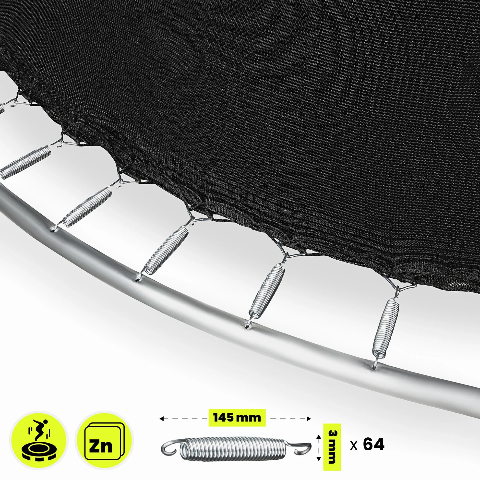 Trampoline Exterieur Enfant 3 Ans 244/305/366/430/487 cm avec Filet de Sécurité