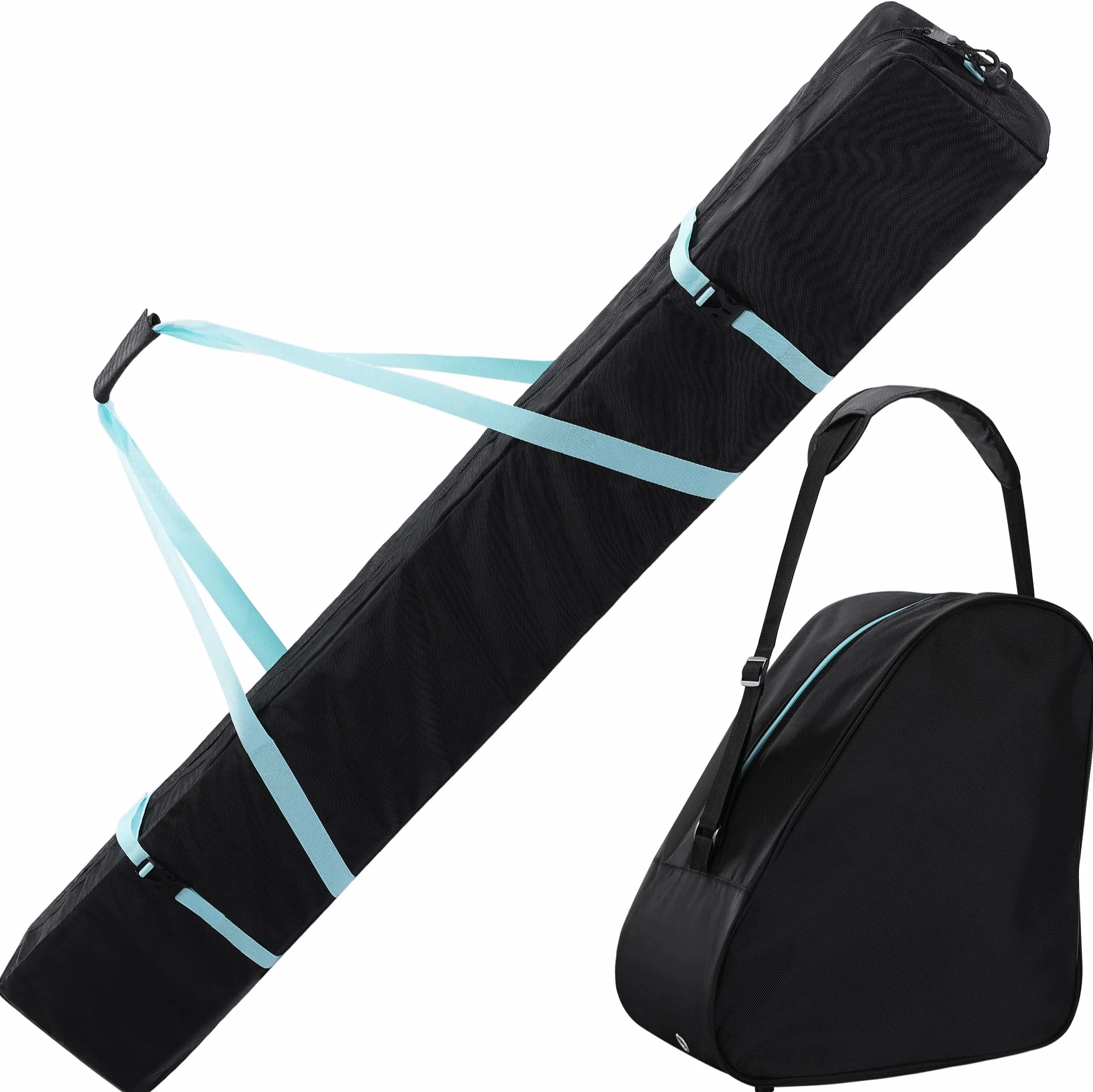 Navaris Sac de Ski avec Housse et Sac à Chaussures, Fermeture éclair, Sangle de Transport