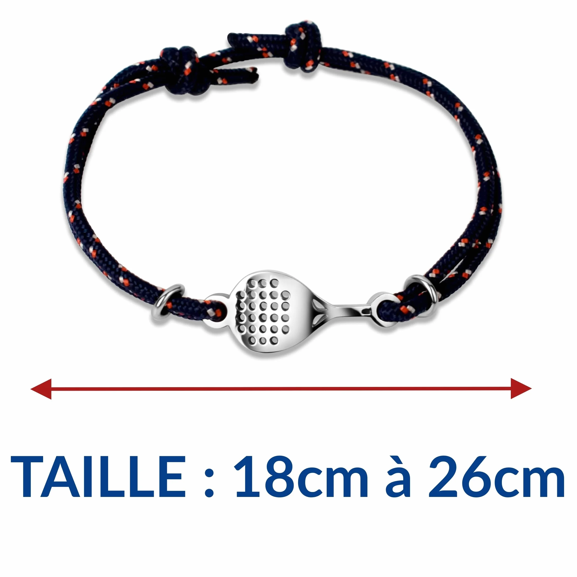 Bracelet Padel réglable acier inoxydable cordon bijoux raquette sport homme femme silvergrip