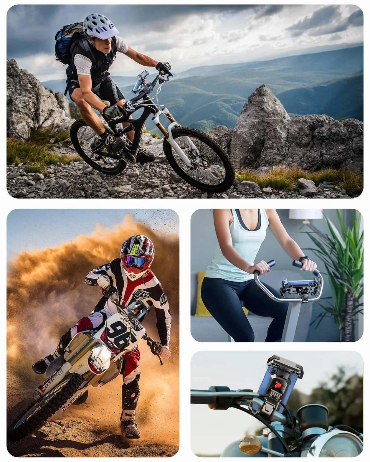 CIRYCASE Support Téléphone Velo 360° Rotation Anti-Vibration, Porte Téléphone Vélo pour 4,7-6,8" Smartphones