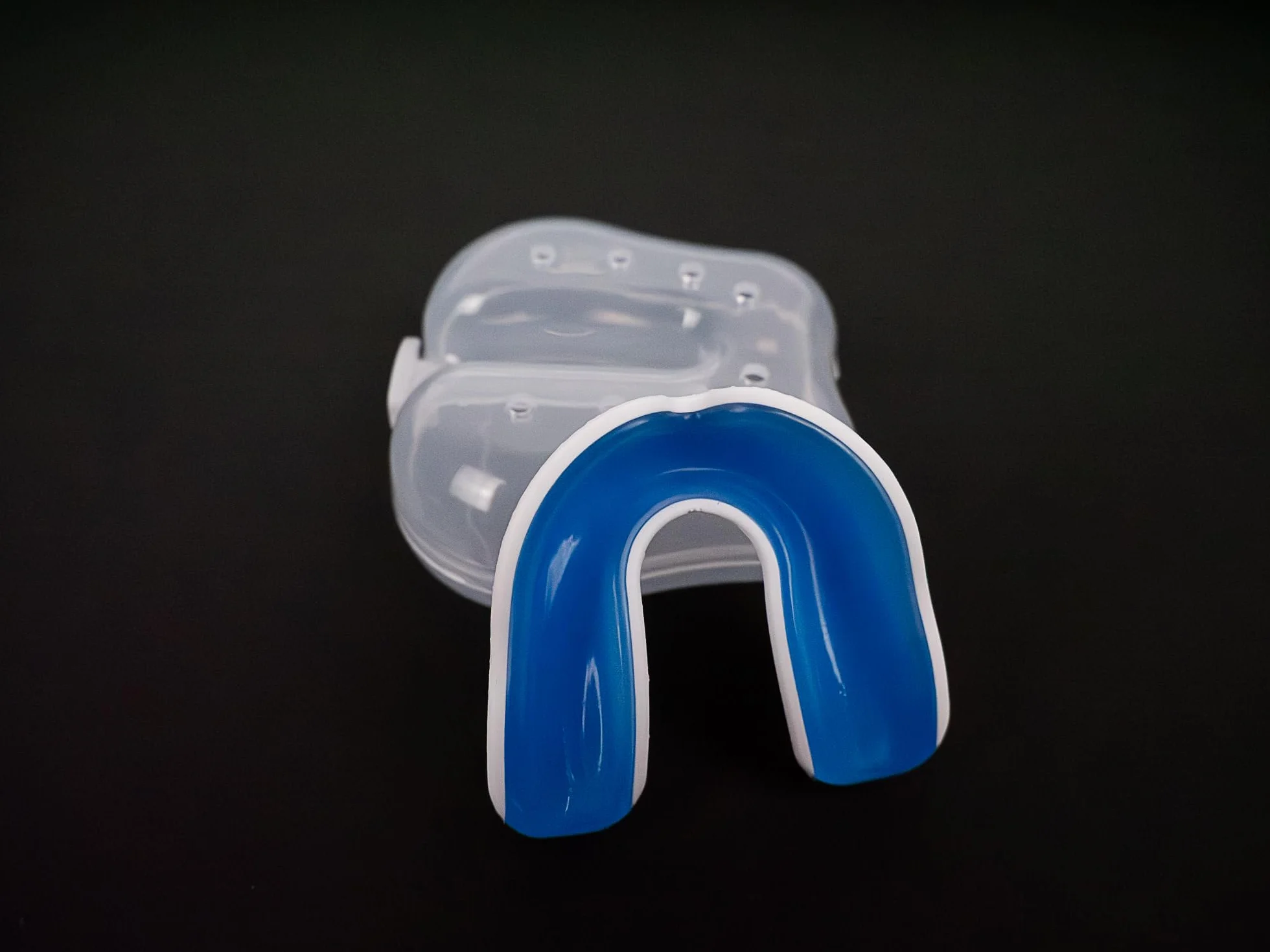 Protège-dents GEL Blanc/Bleu Senior METAL BOXE