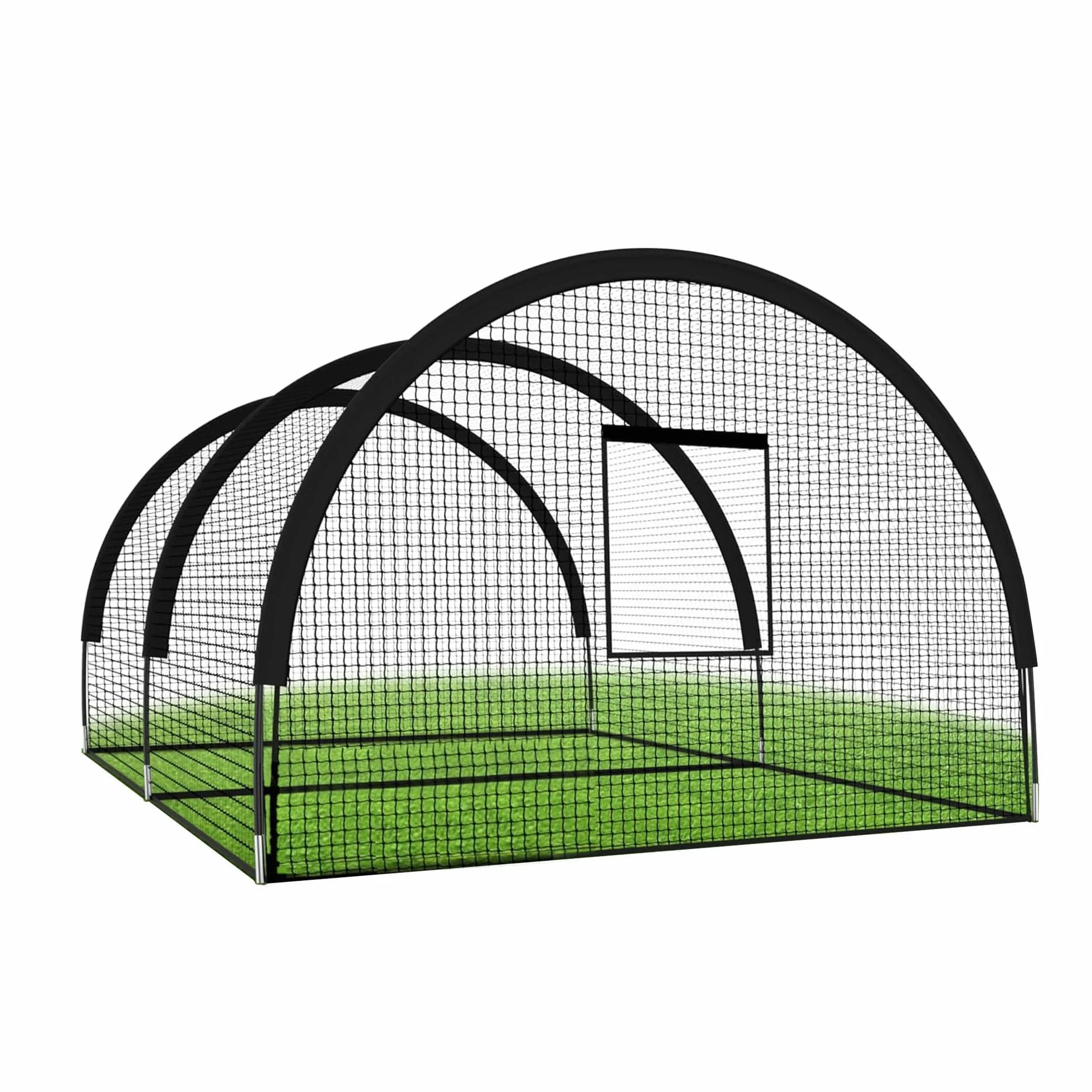GarveeLife Filet de Cage de Baseball 10 x 3,65 x 2,4 m Portable avec Trou et Ouverture de Machine à Pitching