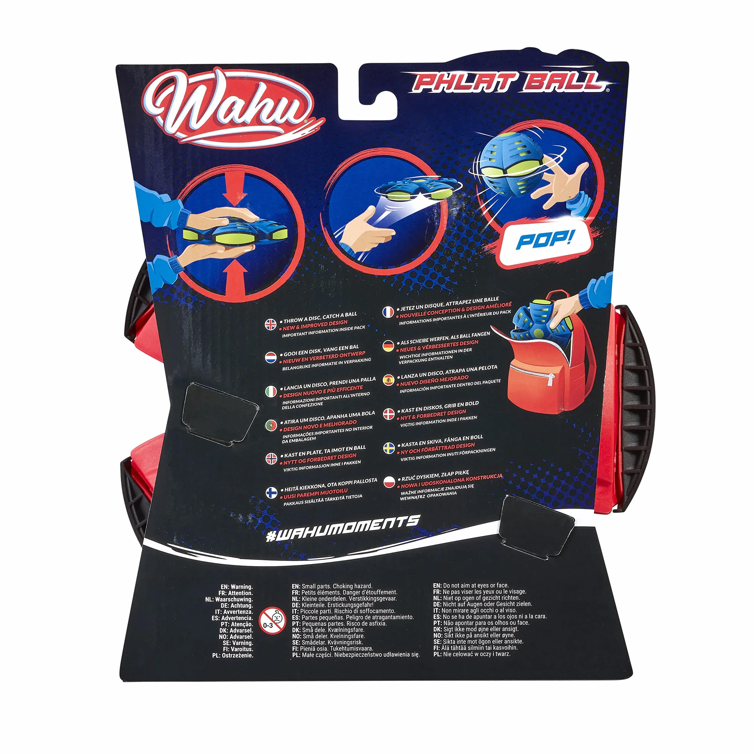 Wahu PHLAT BALL Classic Frisbee Volant Transformable Ballon Jeux Extérieur Enfants 5 Ans 15,7cm 22,9cm