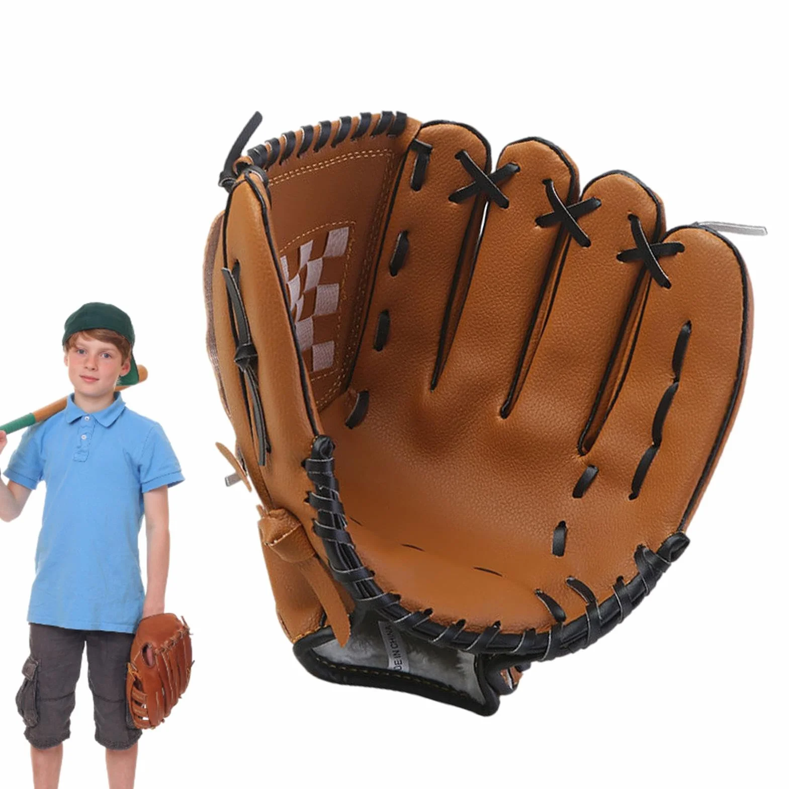 Gants de baseball et softball en cuir PU durables pour enfants et adultes S/M/L