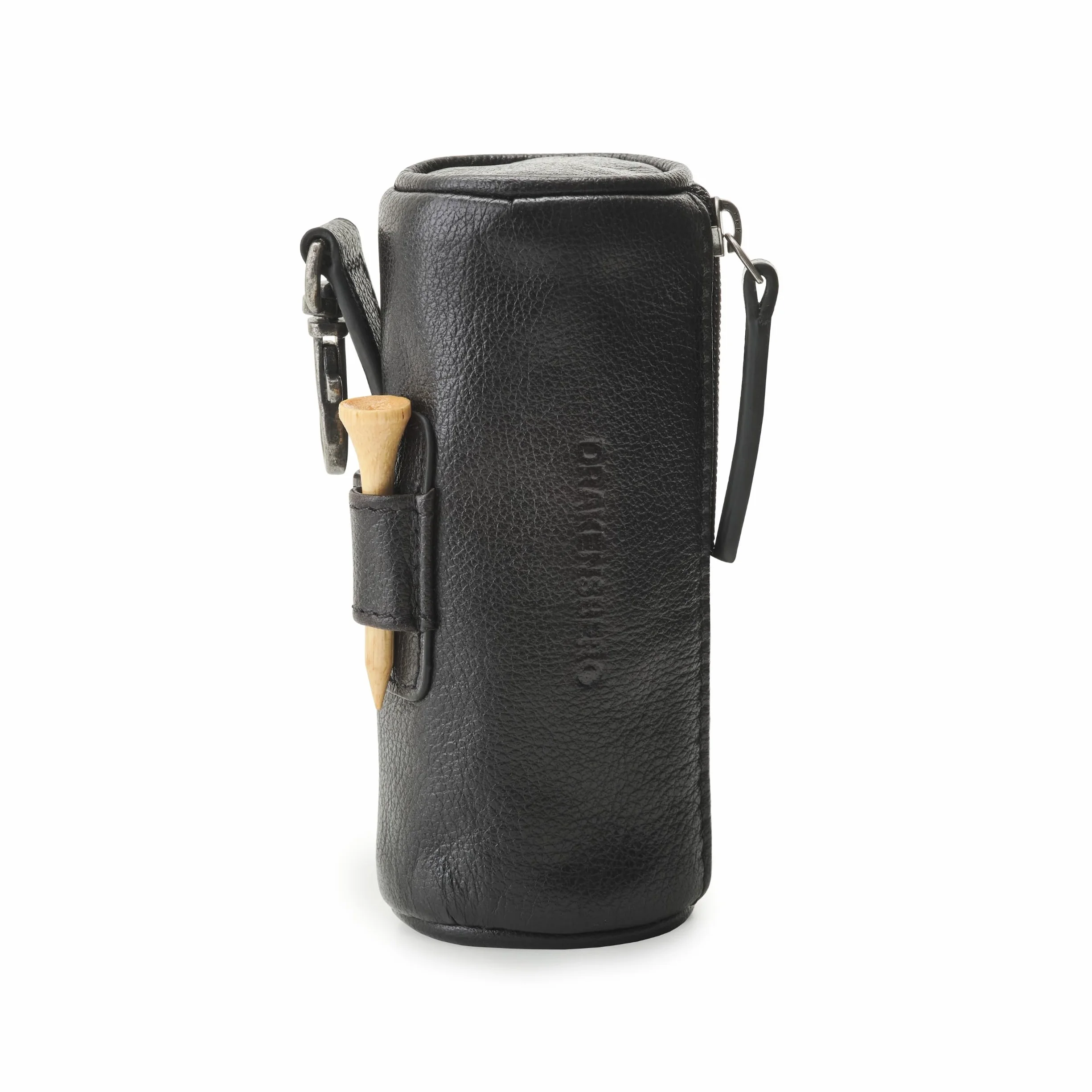DRAKENSBERG Birdie Étui de luxe en cuir pour balles de golf avec porte-tees, 3 balles, Noir