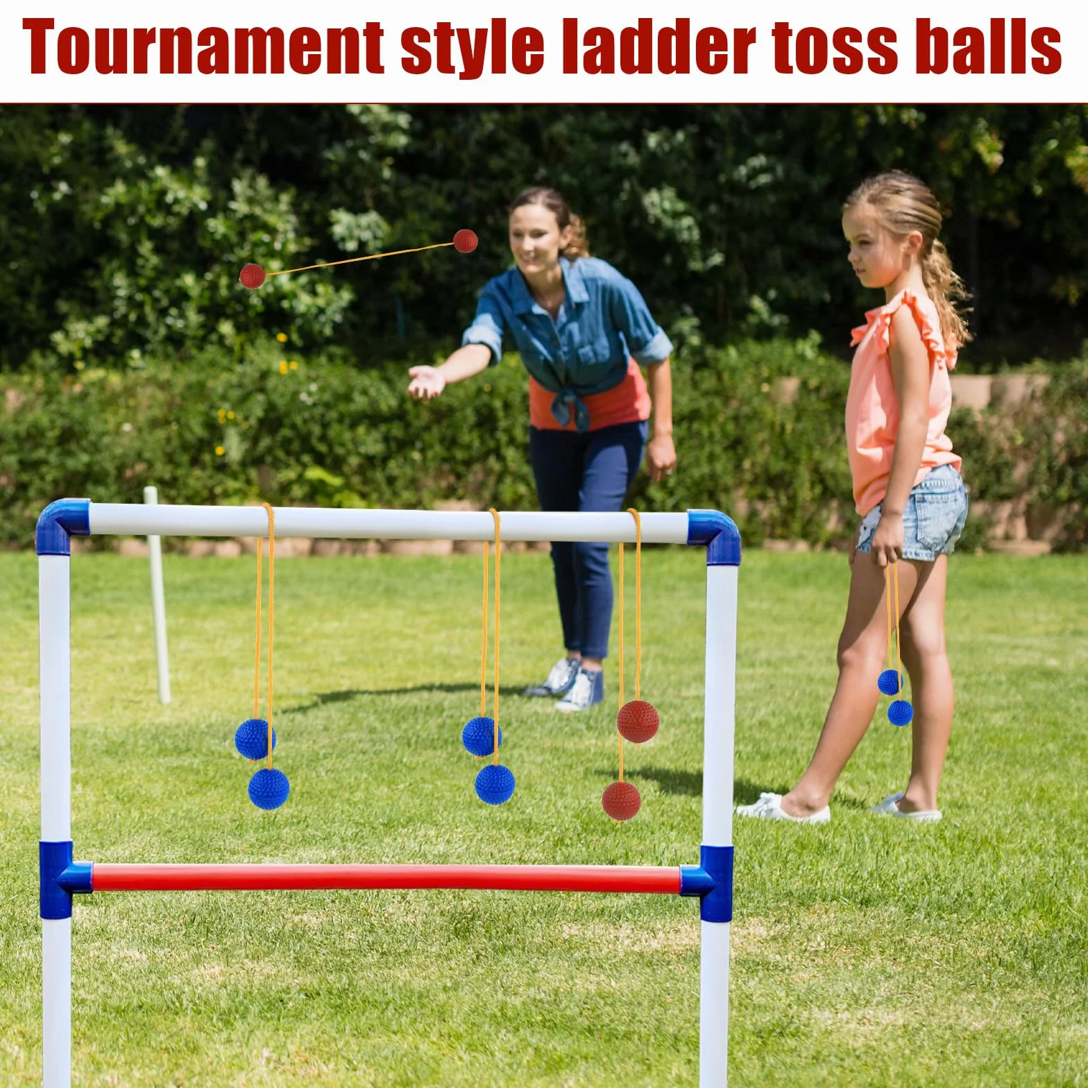 PEUTIER Remplacement de Balle d'Échelle Ladder Ball Toss Jeu Lancer Balle d'Échelle Accessoires Balles Golf (Rouge et Bleu)