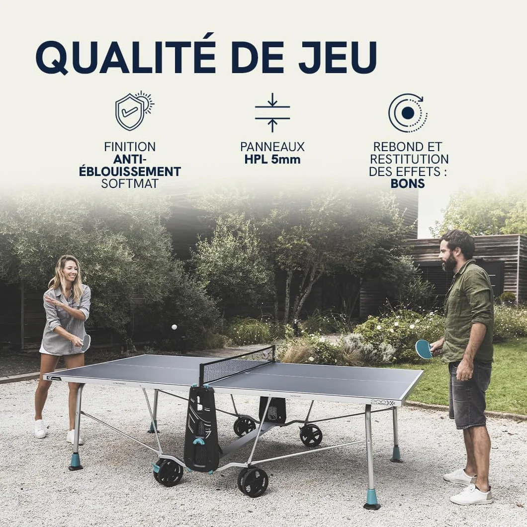 CORNILLEAU Table de ping Pong d'extérieur 200X Outdoor Gris FFTT