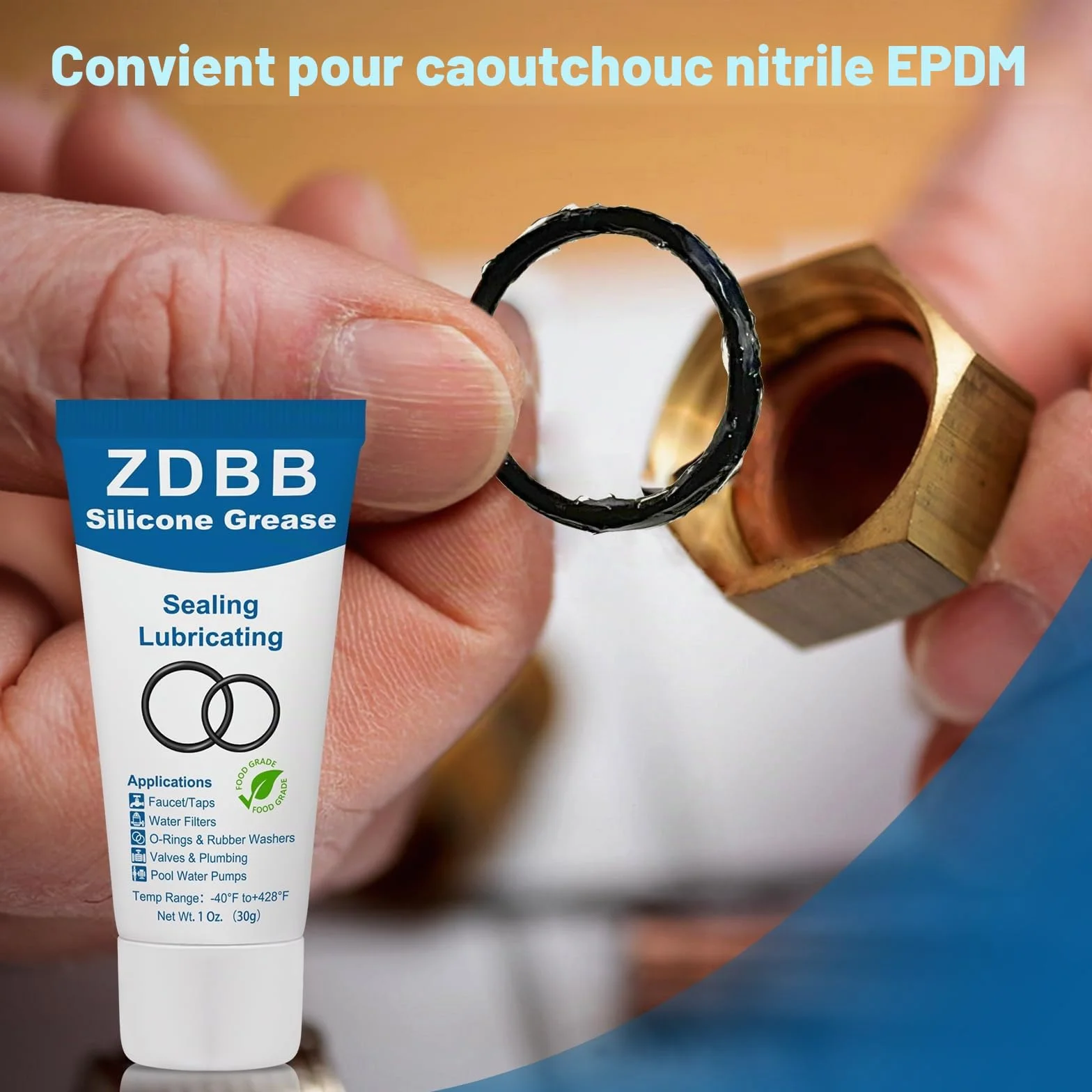Lubrifiant silicone pour joints toriques robinet 1 oz