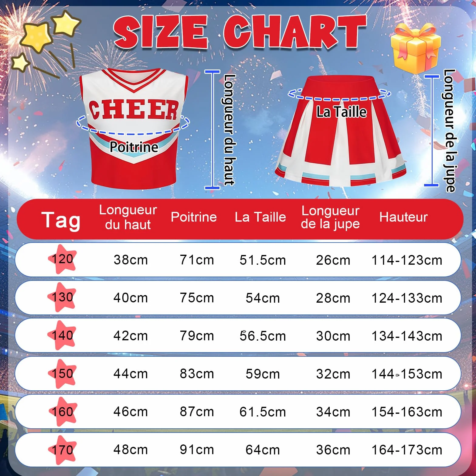 Luckyou Costume De Cheerleader Pompom Uniforme avec Pompoms Chaussettes Halloween Mascarade Carnaval