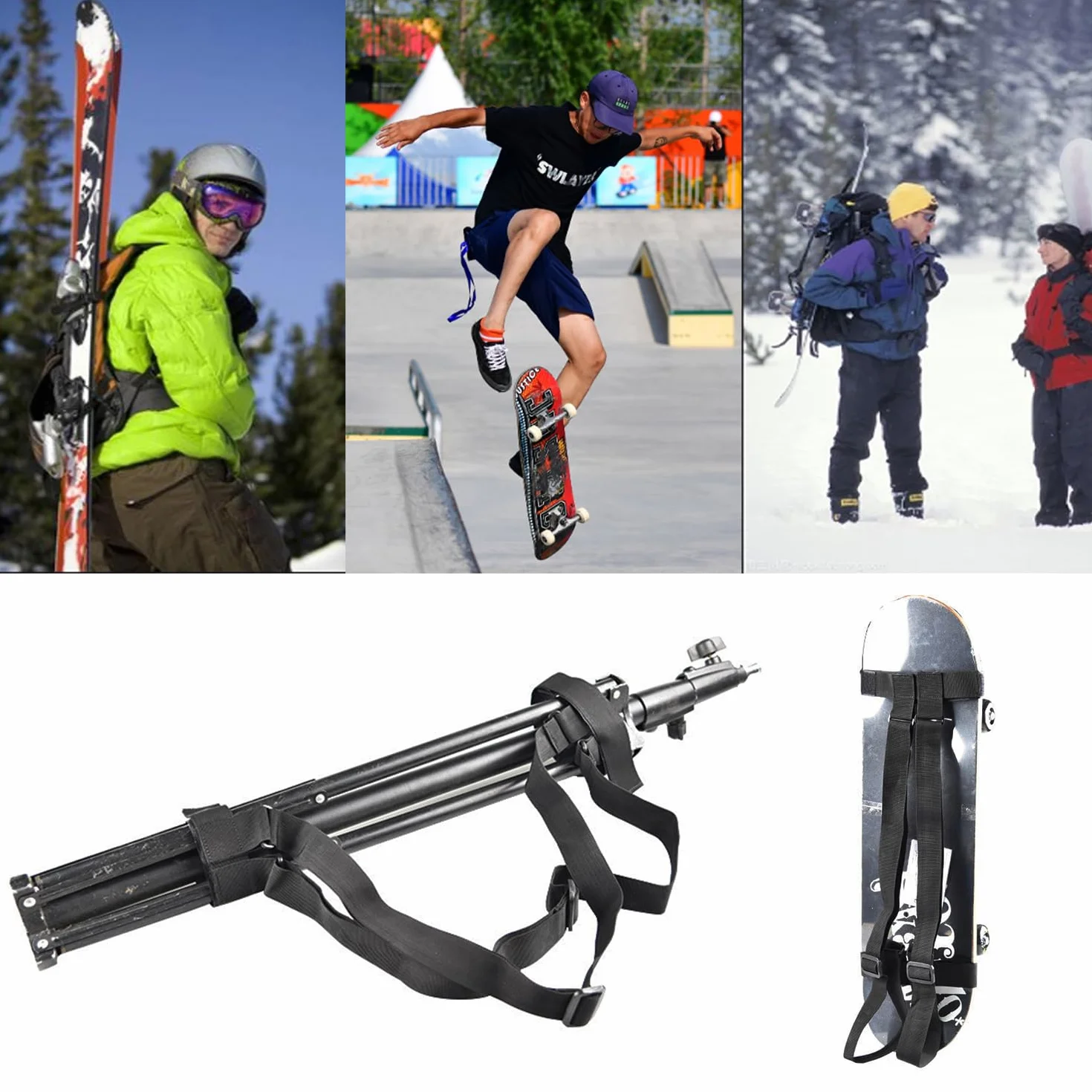 Sangle de Transport pour Épaule de Skateboard, Sac à Dos pour Longboard, Snowboard