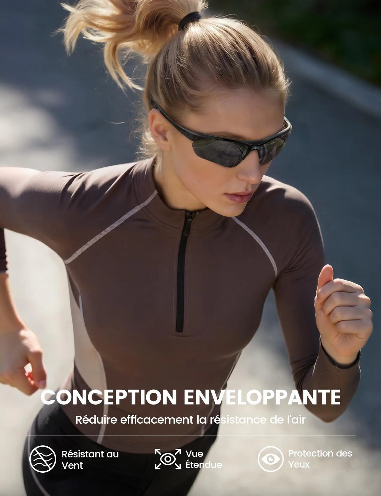 Lamicall Lunettes de Soleil Polarisées Cyclisme UV400 TR90 Protection Sport