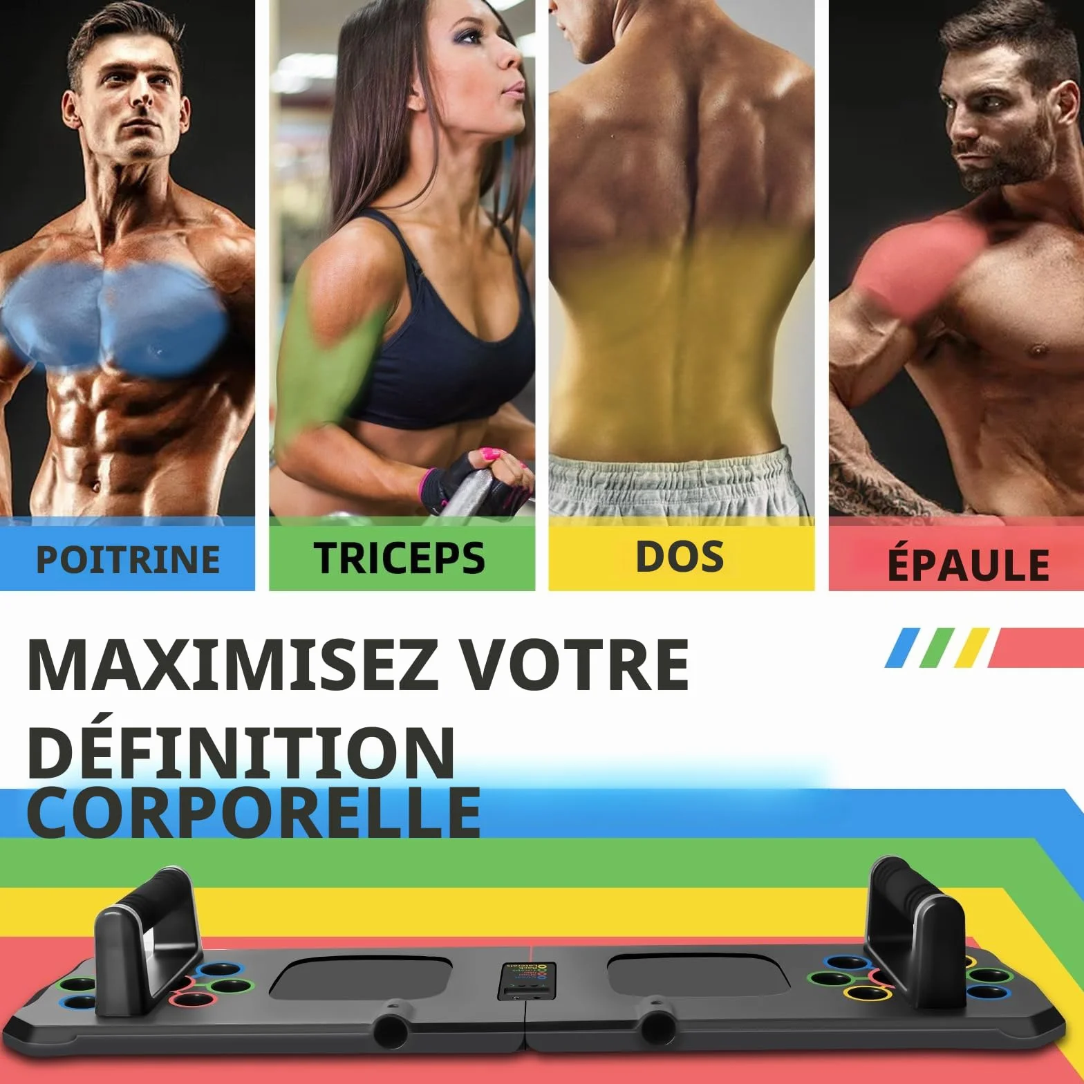 Planche de pompes 24 en 1 pliable multifonction équipement de fitness maison