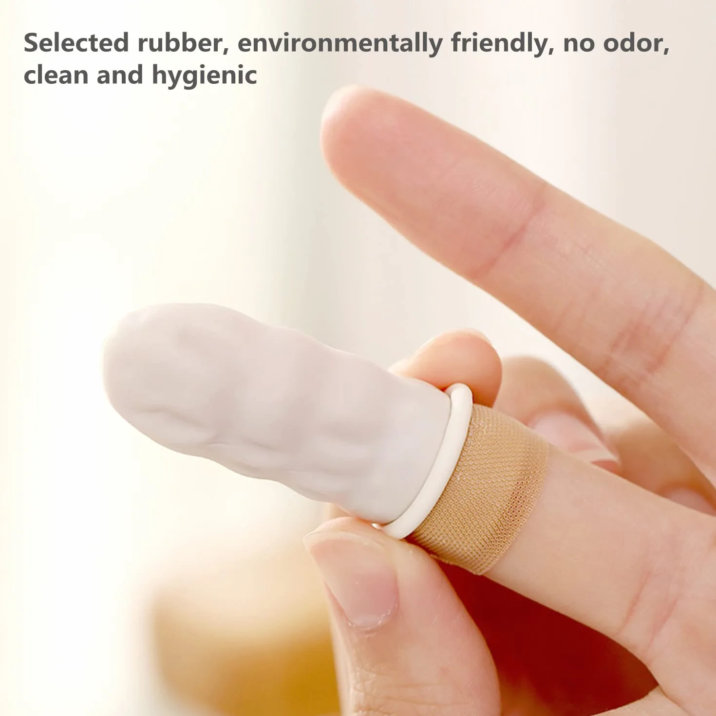 Doigtiers en Latex Couvre-Doigts Protecteur de Bout des Doigts pour Doigt Blessé Fissuré Nail Art DIY (Blanc)