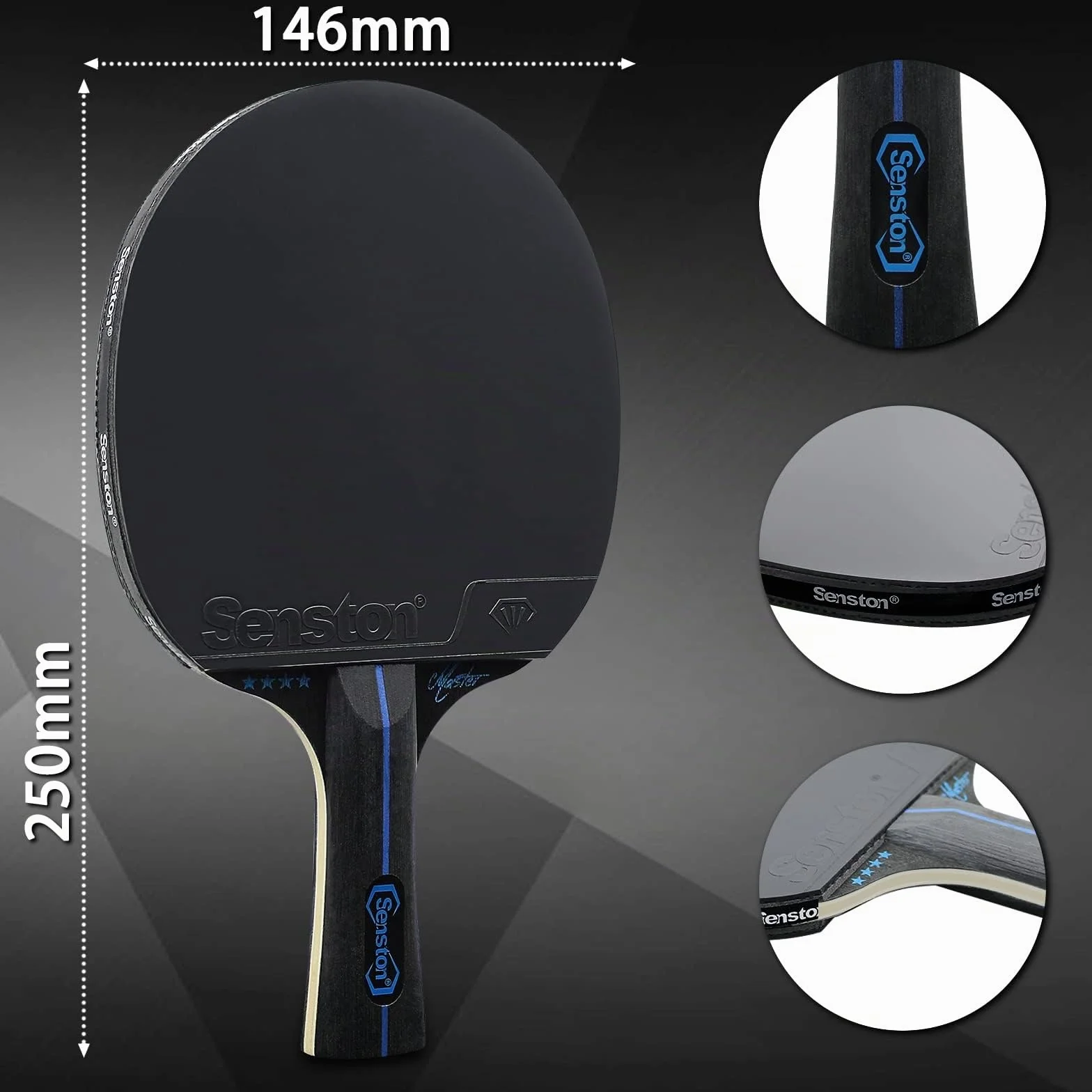 Senston Raquette ping Pong Professionnel, 2 Raquettes de Tennis de Table et 3 balles