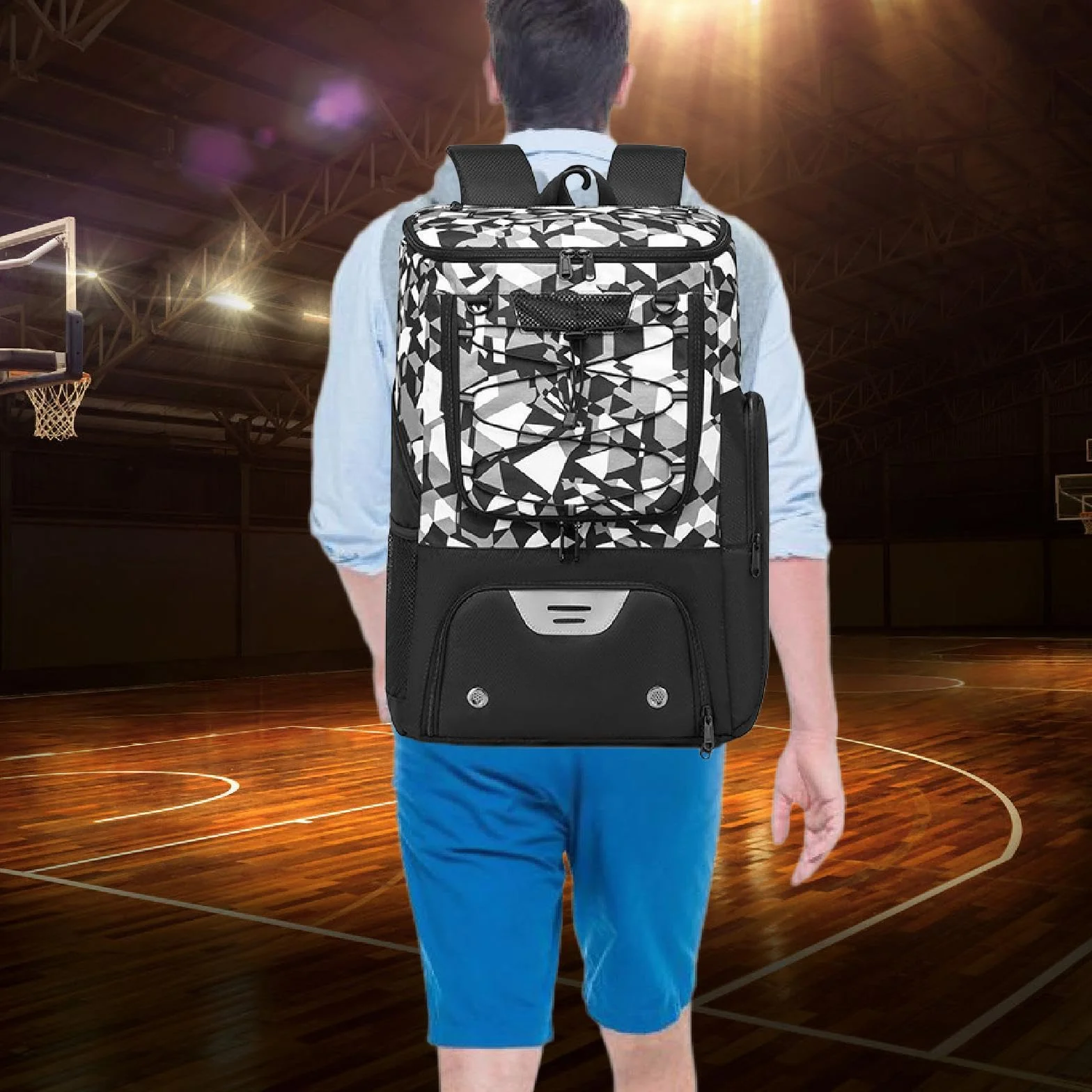 Sac à Dos de Basket-Ball avec Compartiment à Chaussures, Réfléchissant, Respirant, Porte-Ballon