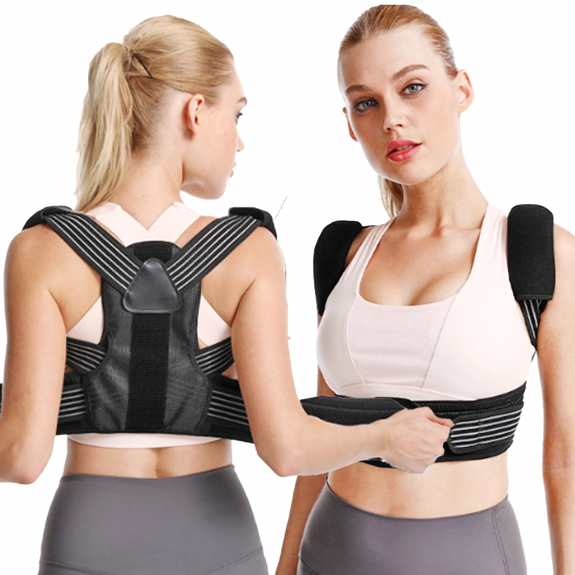 Correcteur de Posture Ajustable pour Enfants Homme Femme Soulage Douleurs Cervicales Dos Épaules S