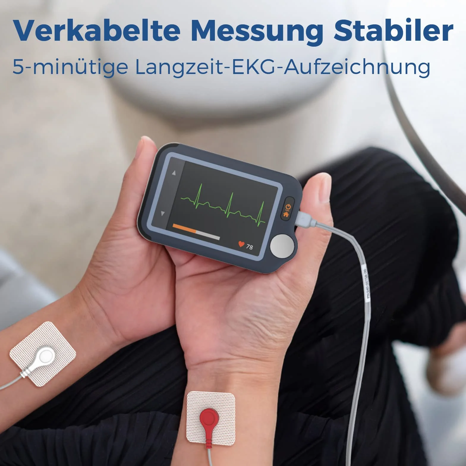 ViATOM Appareil ECG Portable – Moniteur ECG Bluetooth avec Affichage en Temps Réel et Mémoire Illimitée