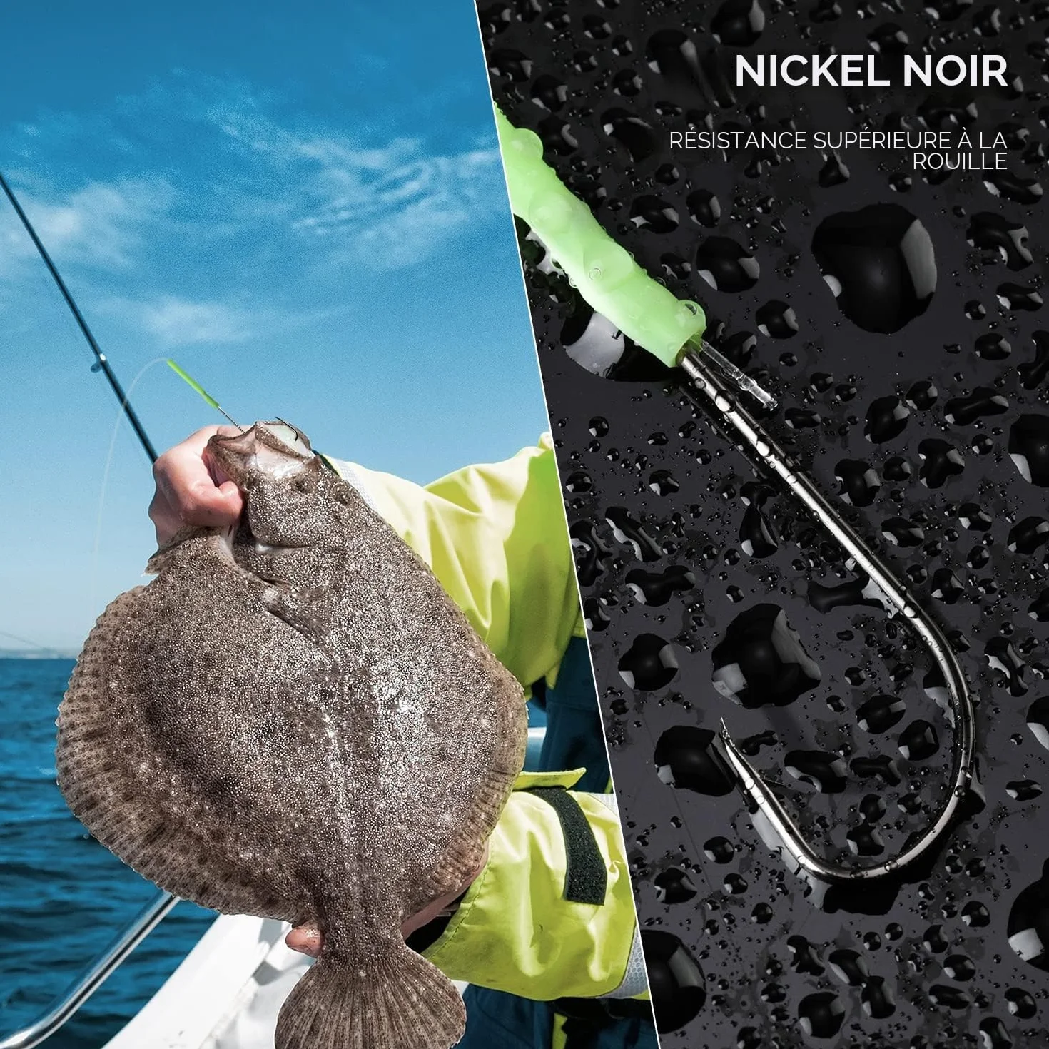 Lot de 5 Pré-noué Bas de Ligne Peche en Mer Tailles 1 2/0 pour Pêche à la Plage Côtière Bar Plaice Truite Dorade