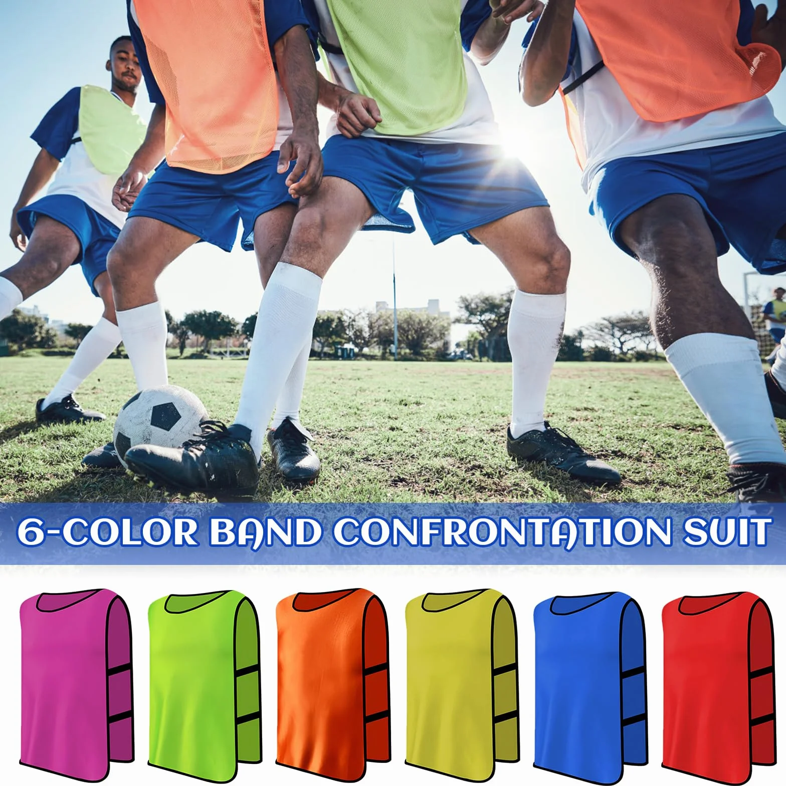 Chasuble de Football Gilet Adultes Entraînement Sport Homme Training Gilets Basket Taille XL 6 Pack