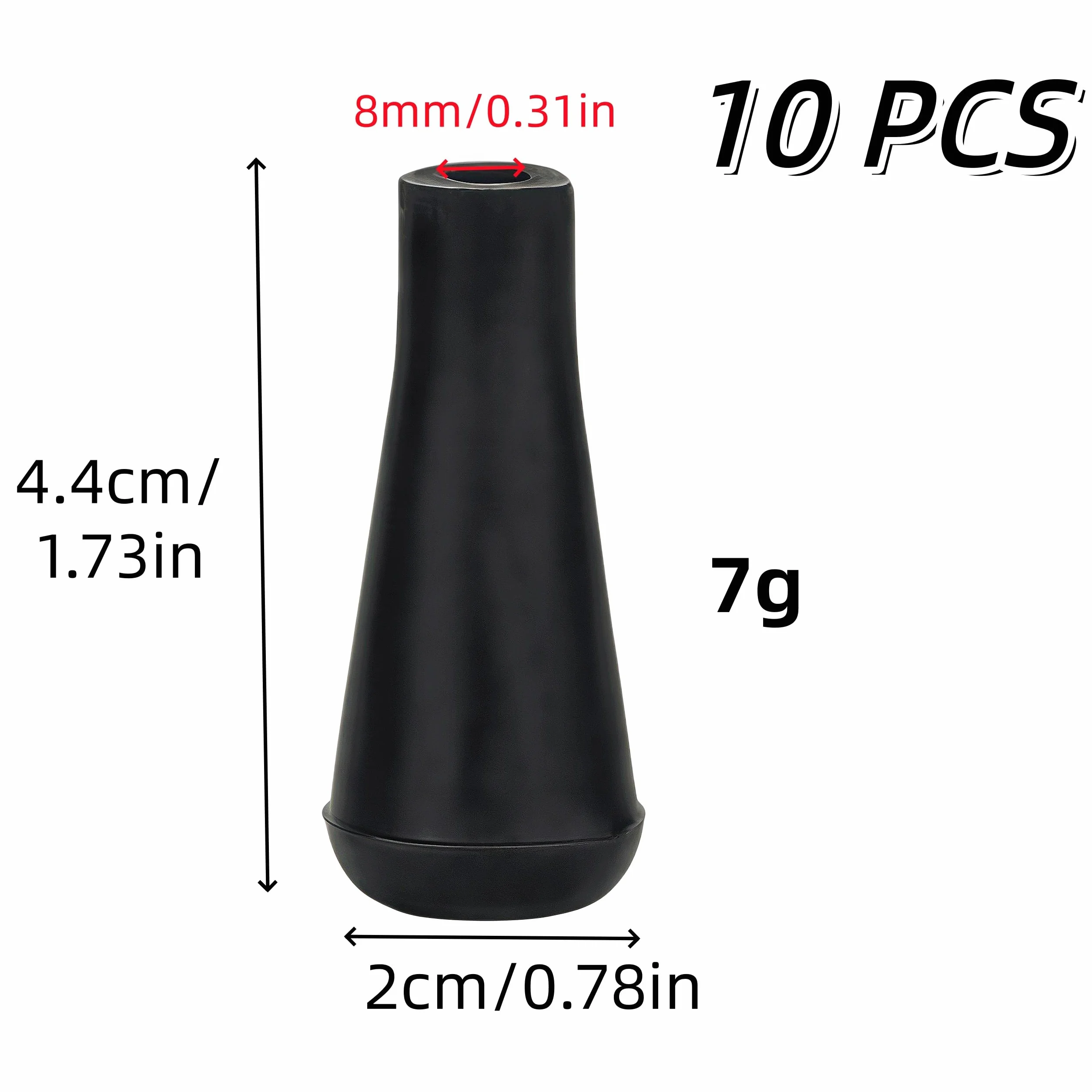 Lot de 10 pointes de flèche en caoutchouc souple pour tir à l'arc, rechange pour tiges fibre de verre et carbone