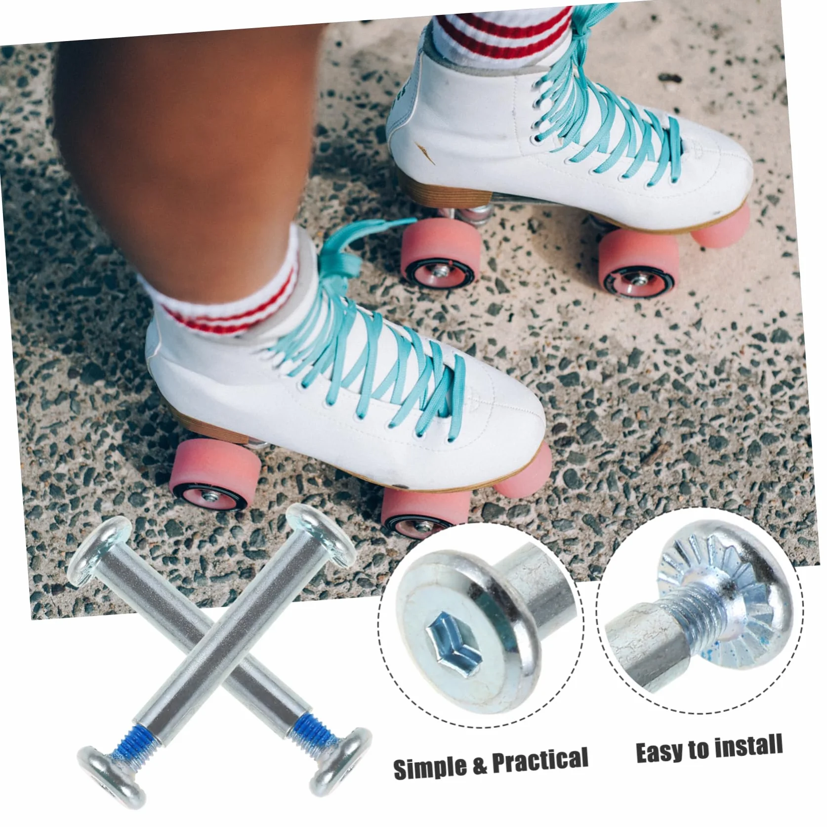 HANABASS Vis pour Pièces de Patin en Acier Inoxydable 20pcs, Vis D'essieu de Patin à Roulettes