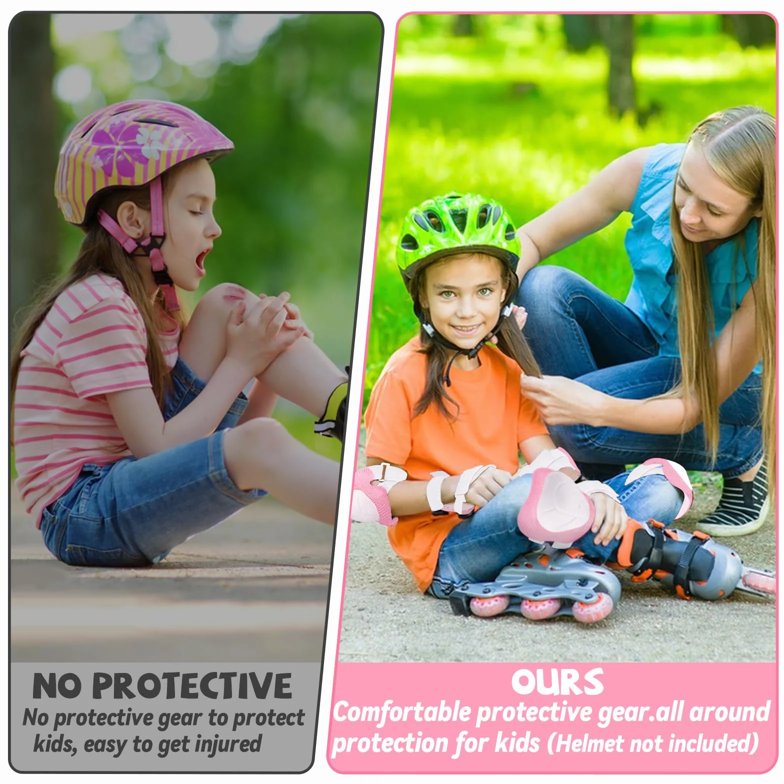 Protection Roller Enfant 6 Pièces Genouillères Coudières Protège-Poignets 3-12 Ans Patinage Cyclisme