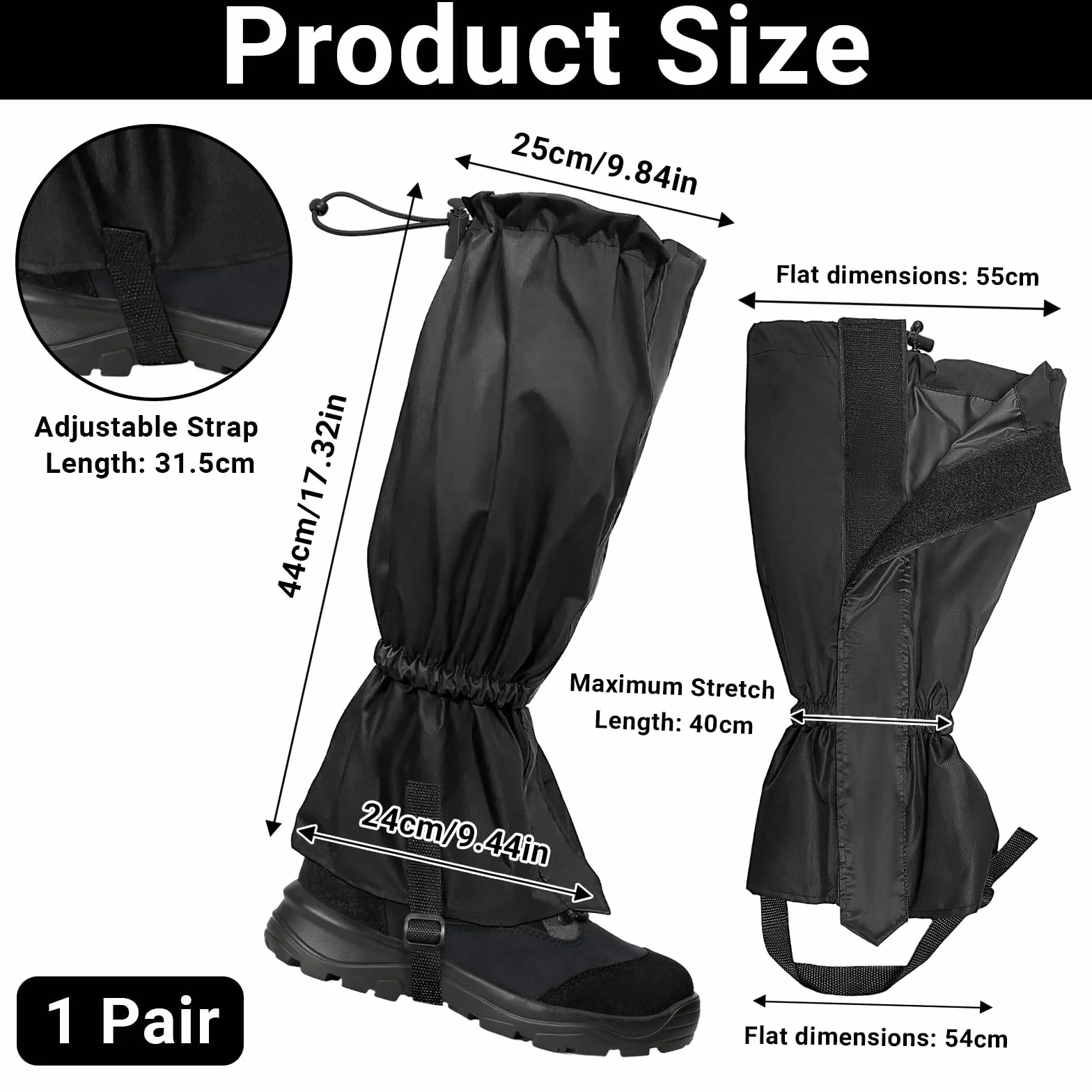 Bellanova Guêtres Imperméables Randonnée Neige Respirantes Antidérapantes Ski Trekking Outdoor