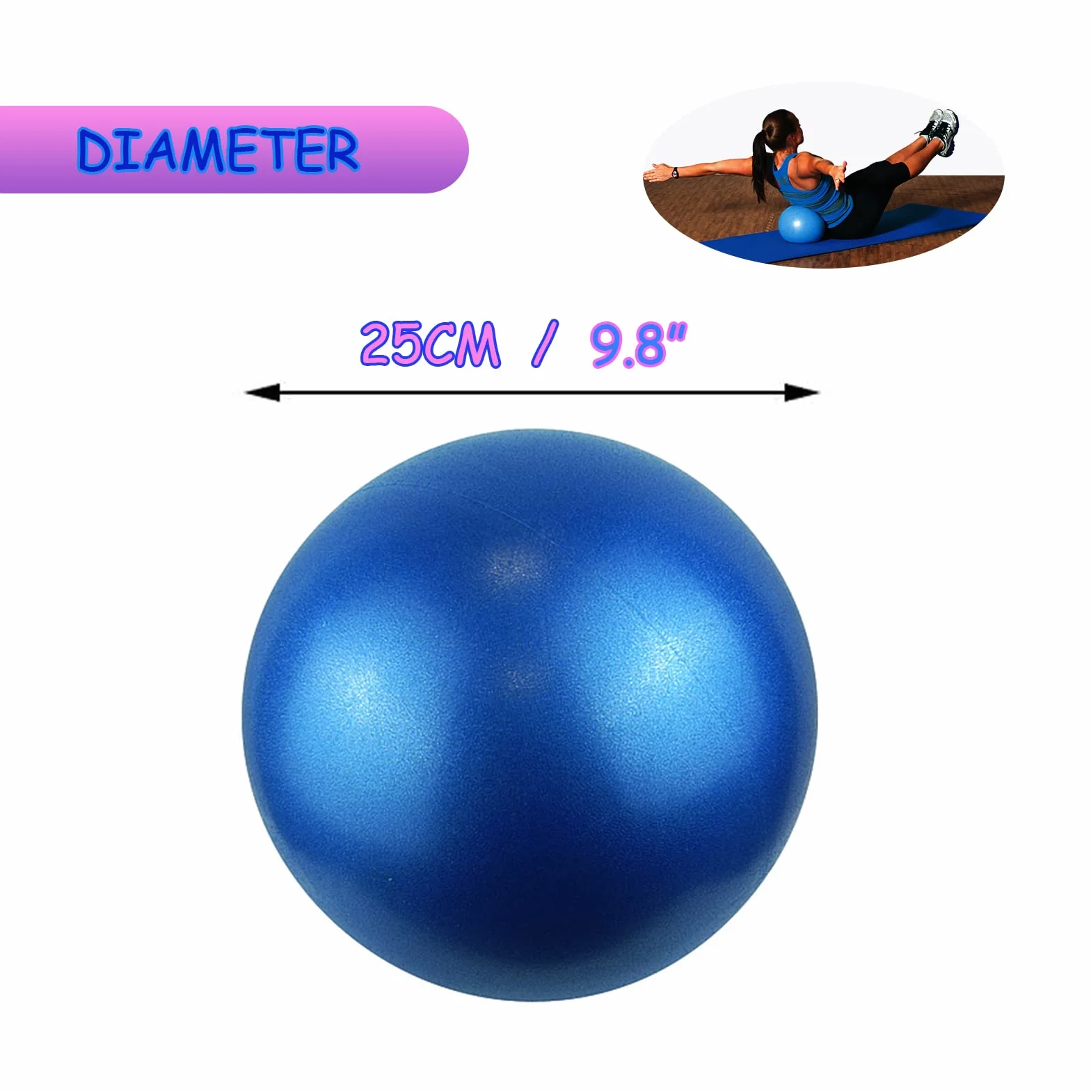 Ballon de Pilates 2pcs 25cm Mini Ballon de Stabilité pour Gymnase Bureau Domicile