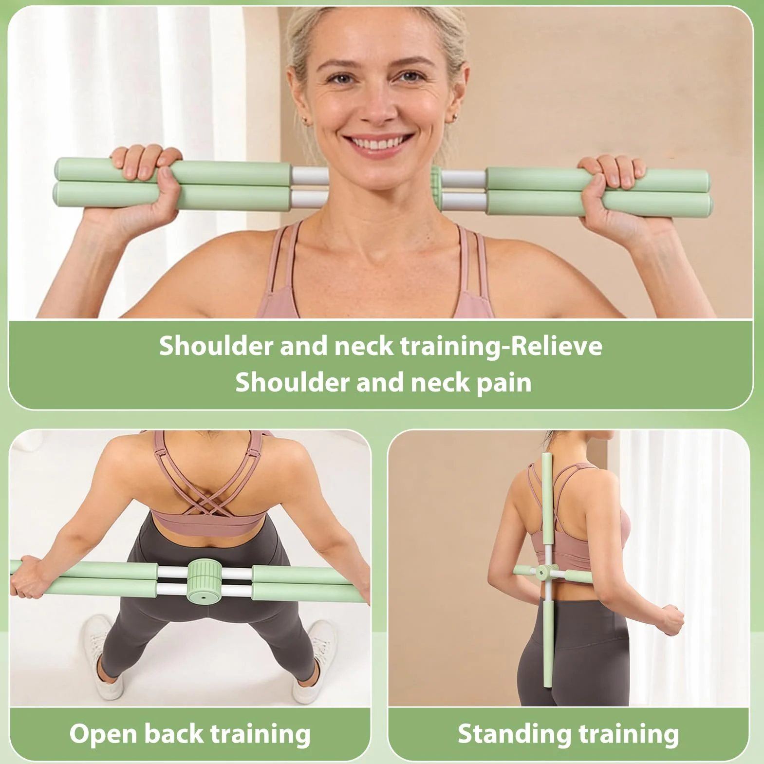 Bâtons De Yoga 80 cm Correcteur de Posture Redresseur de Dos Équipement Fitness