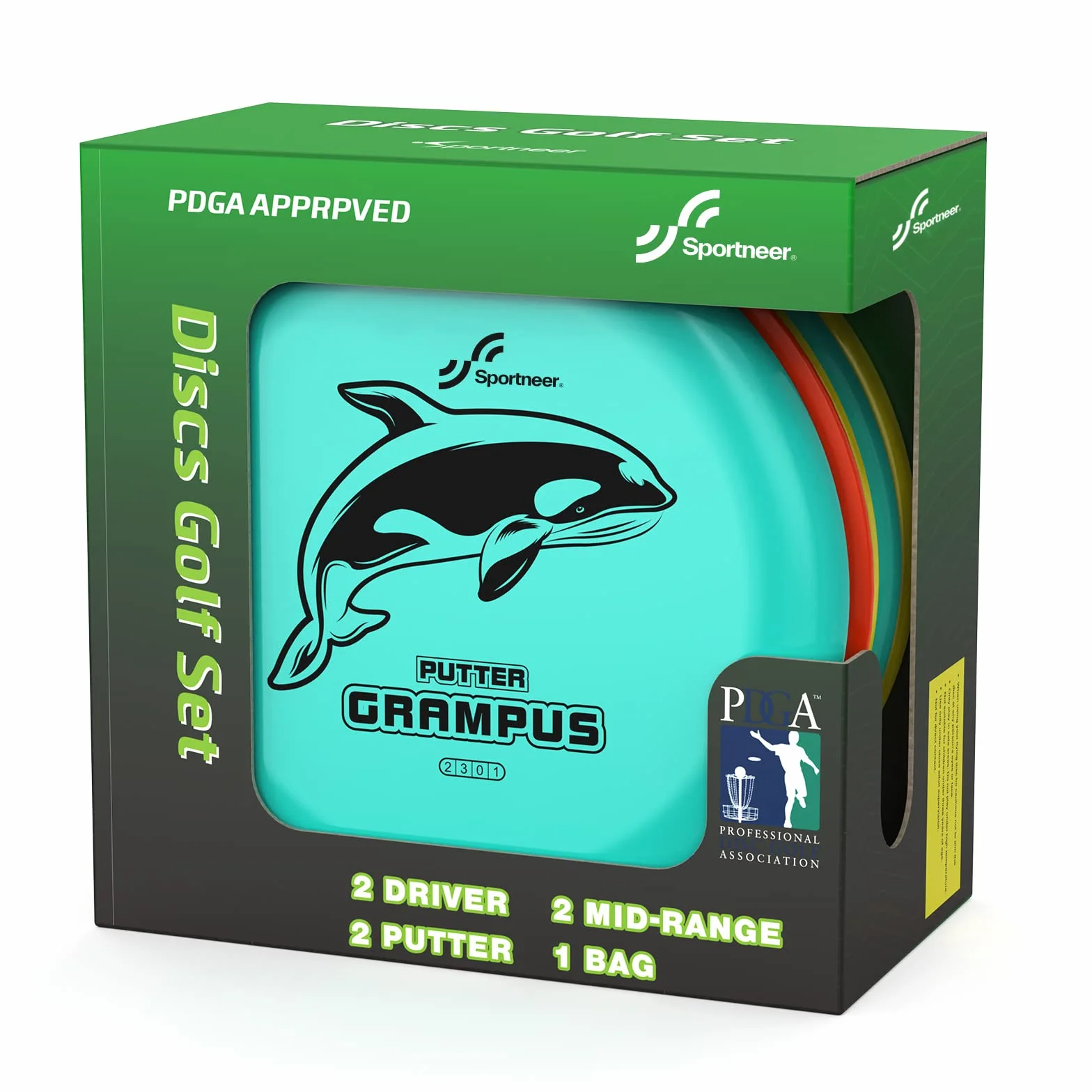 Sportneer Disc Golf Kit de Démarrage avec 6 Disques et Sac de Rangement