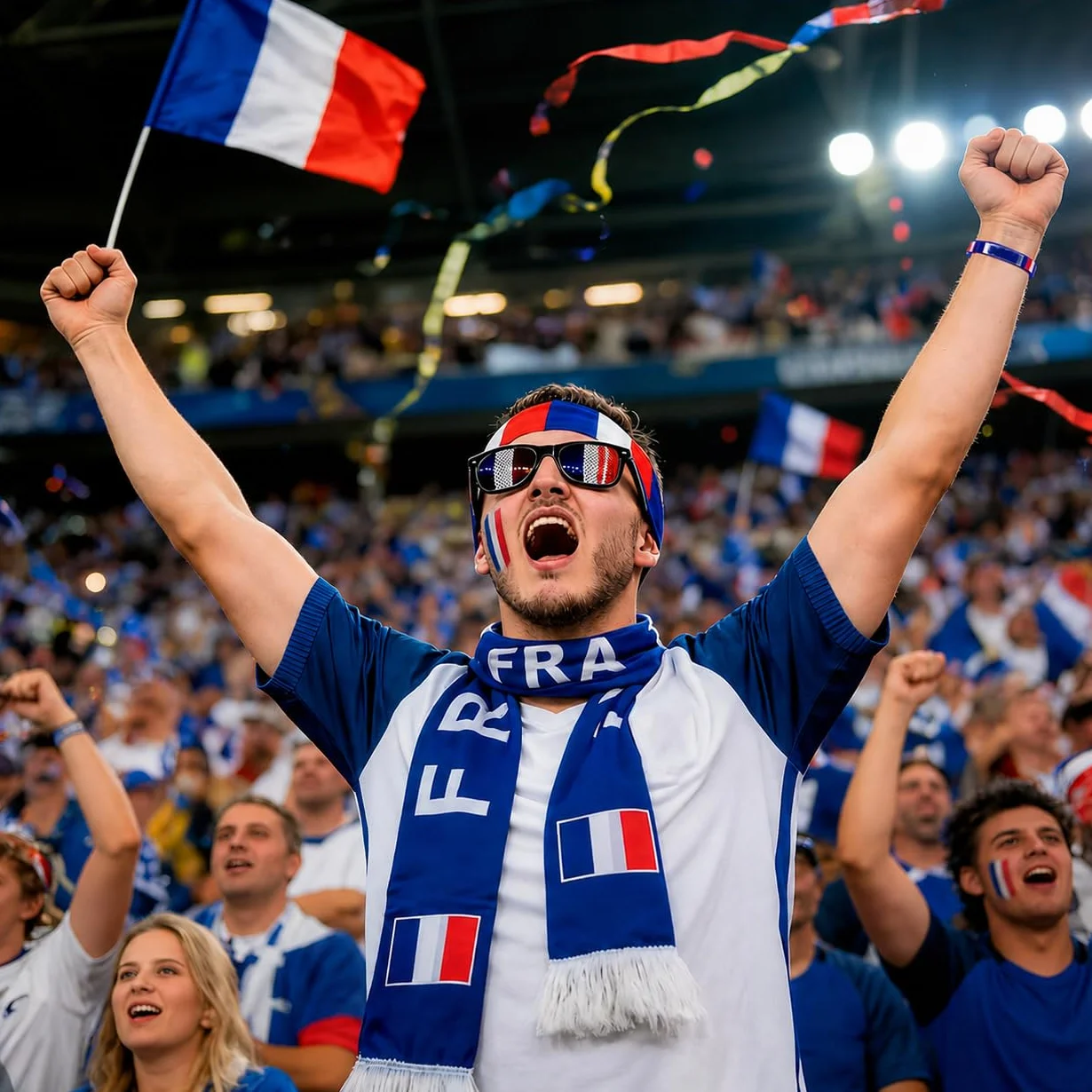 Kit Supporter France 5 Pièces Maillot Équipe de France 2026 Accessoires Fan Coupe du Monde