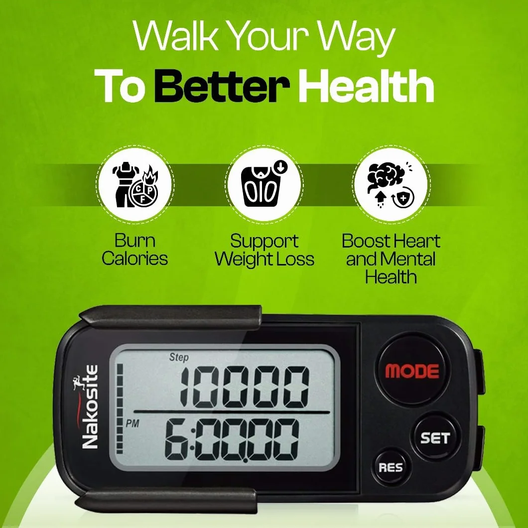 Podomètre Marche 3D Fitness Tracker Traqueur d'Activité Montre Sport Femme Homme Compteur de Pas Distance Calories Brûlées