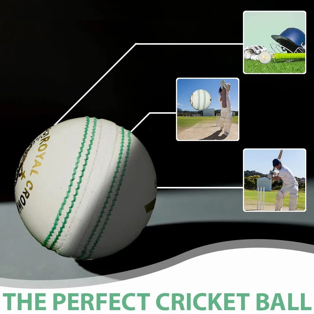 Balles de cricket en cuir véritable 156 g Lot de 6
