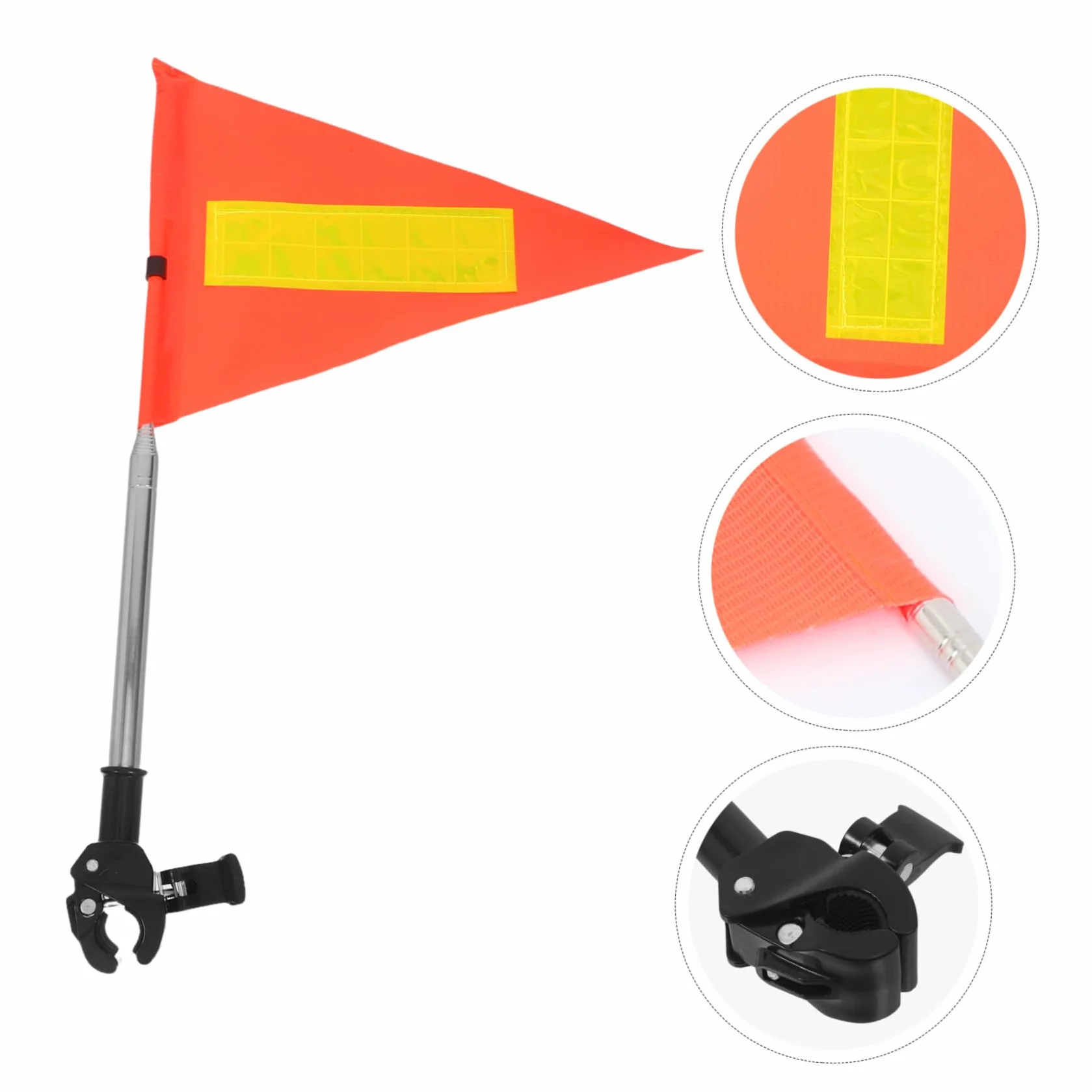 GALPADA Drapeau de Fauteuil Roulant Réfléchissant en PVC Mât Acier Inoxydable Hauteur Ajustable 1,2 m