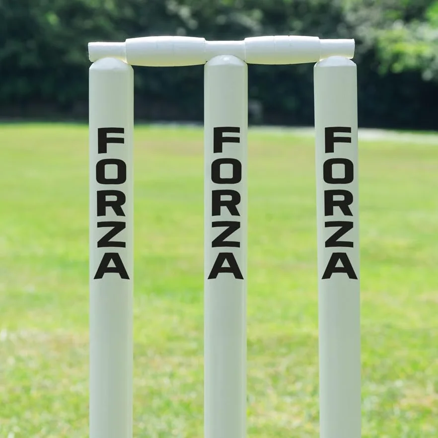 FORZA Ensemble de cricket en bois - Batte de cricket en saule du Cachemire, balle de tennis, kit complet de cricket de jardin junior avec souches, cautions et sac de transport robuste