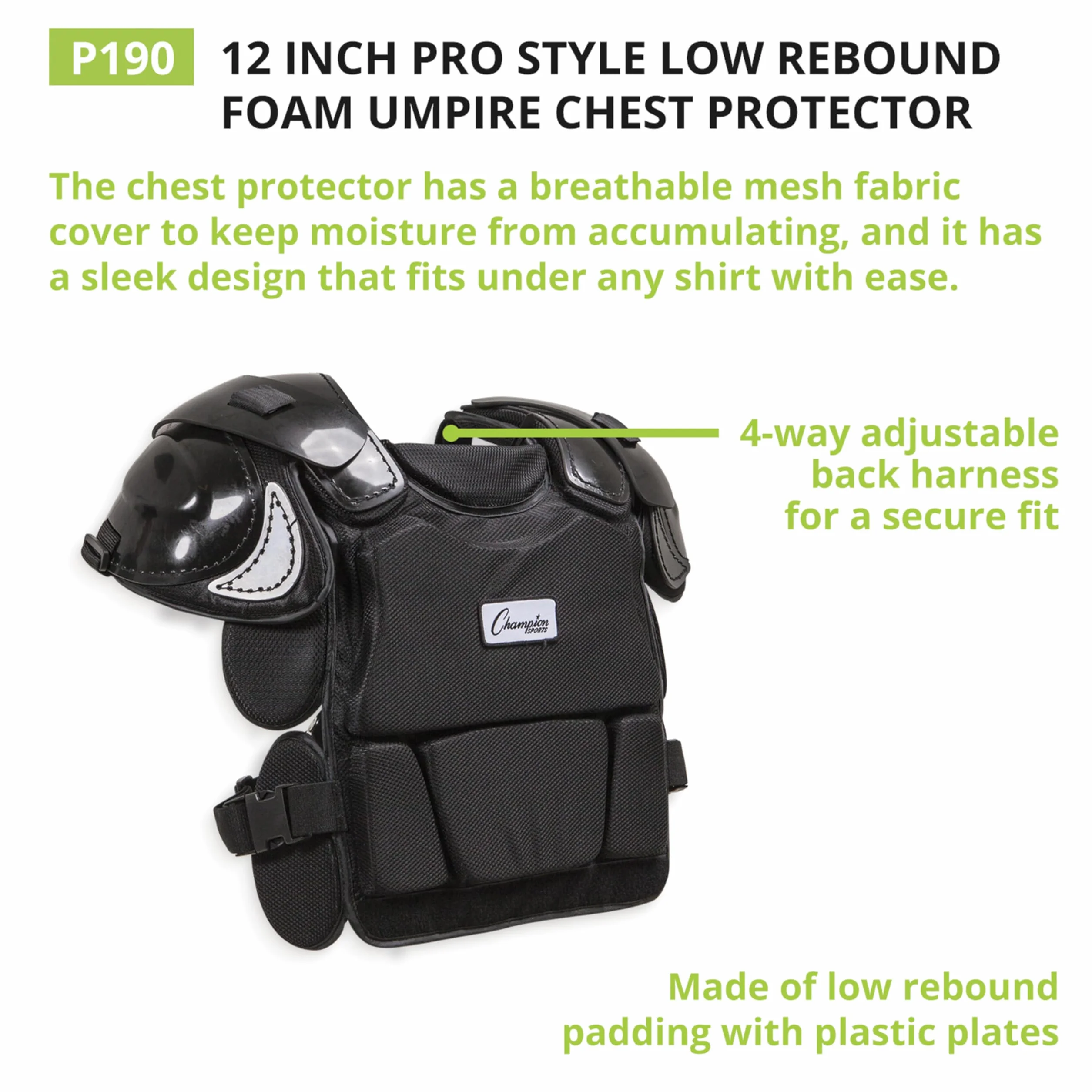 Champion Sports Pro Style Faible Rebond en Mousse Arbitre de Coffre Protection
