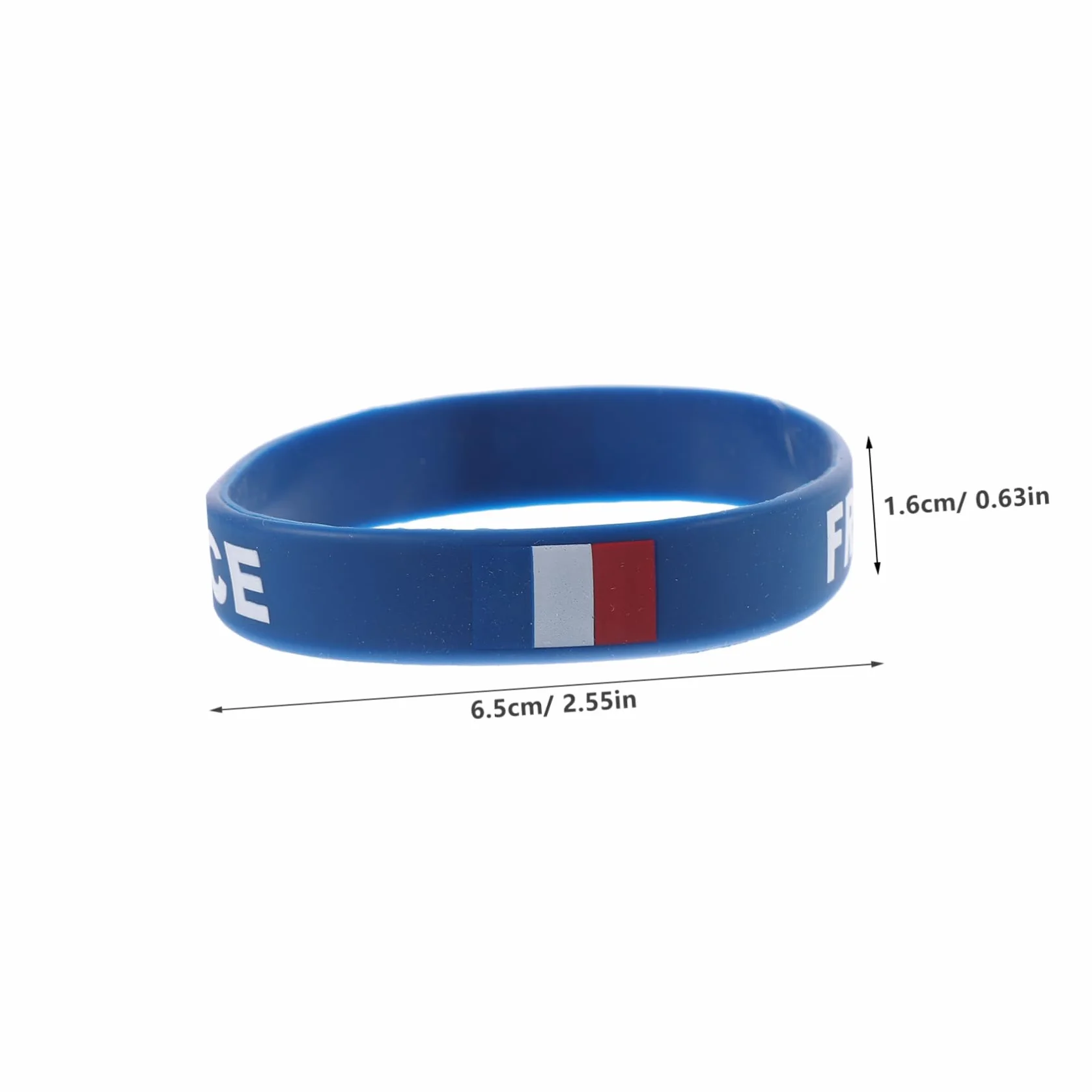 Lot de 5 bracelets en silicone avec drapeau de la France imprimé pour homme et femme