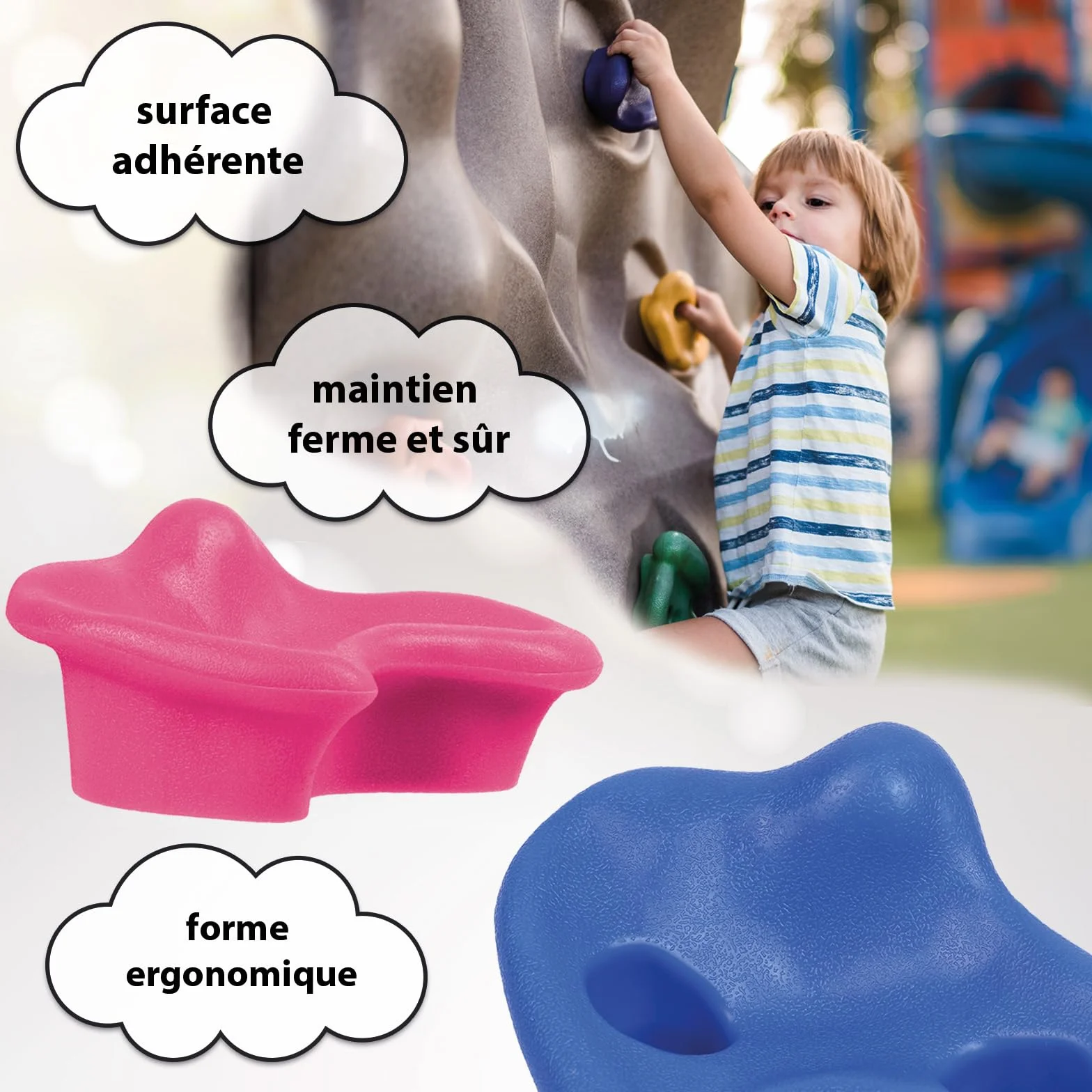 ALPIDEX Prises d'escalade Enfants 200 kg, 30 pièces