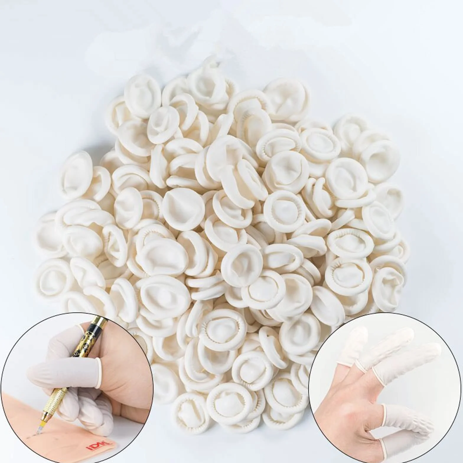 Doigtiers Latex Silicone Caoutchouc Anti-Statique Protection Doigts 100 PCS