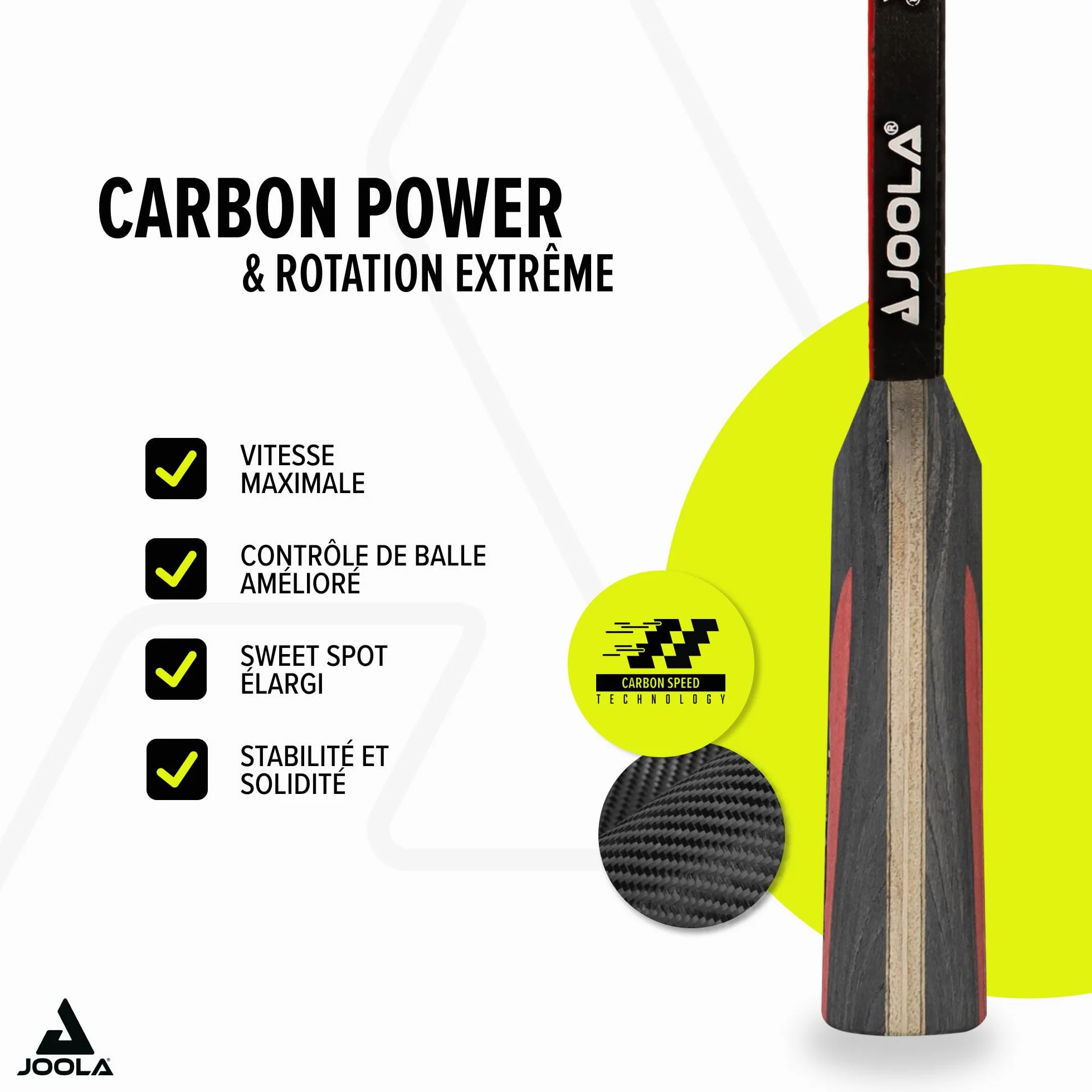 JOOLA Carbon Control Table Tennis Bat Advanced Players Carbon Speed Set Premium Balls 40+ mm Case