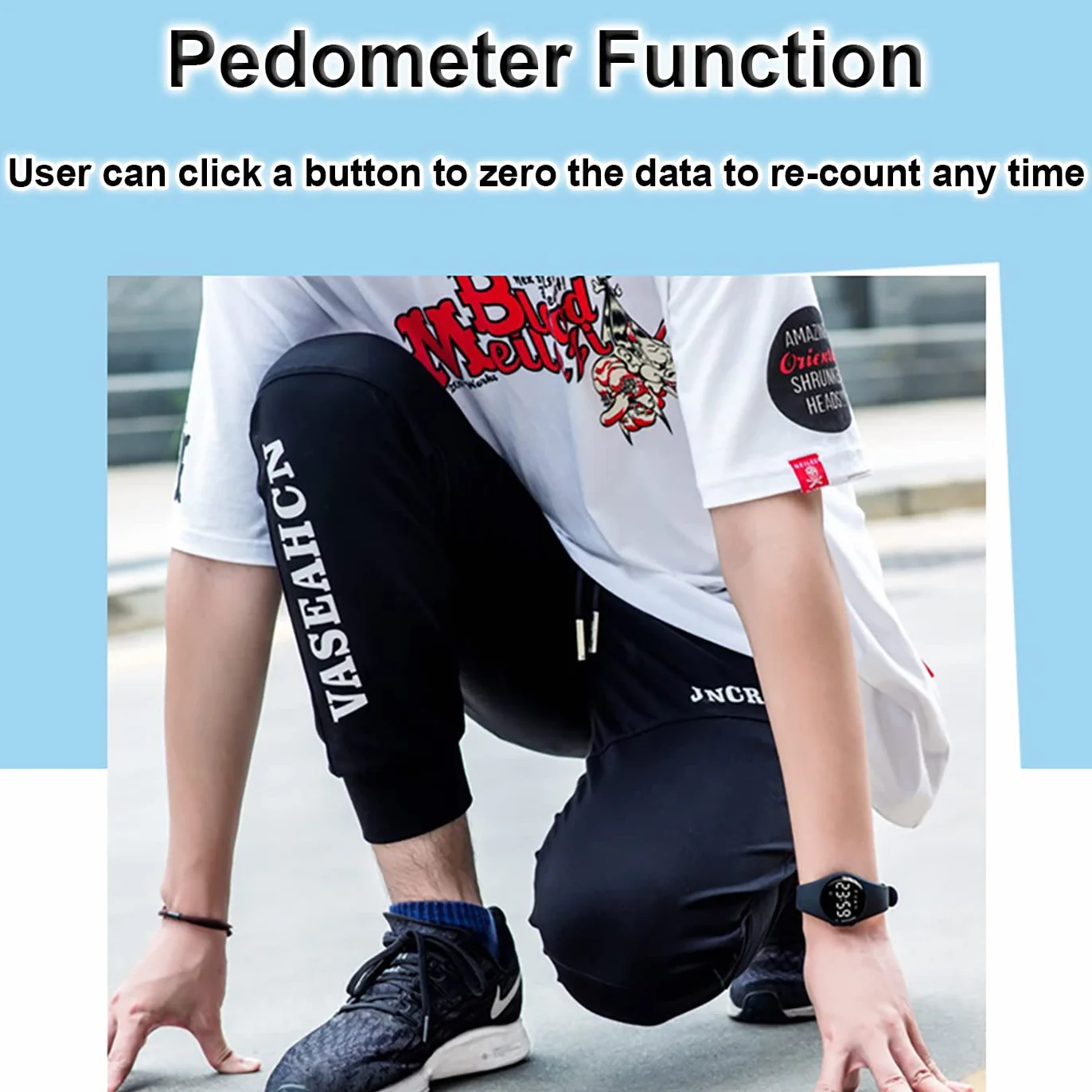 Montre Connectée Podomètre Rechargeable IP68 Etanche 20 Jours Batterie 3 Réveils Enfants Numérique