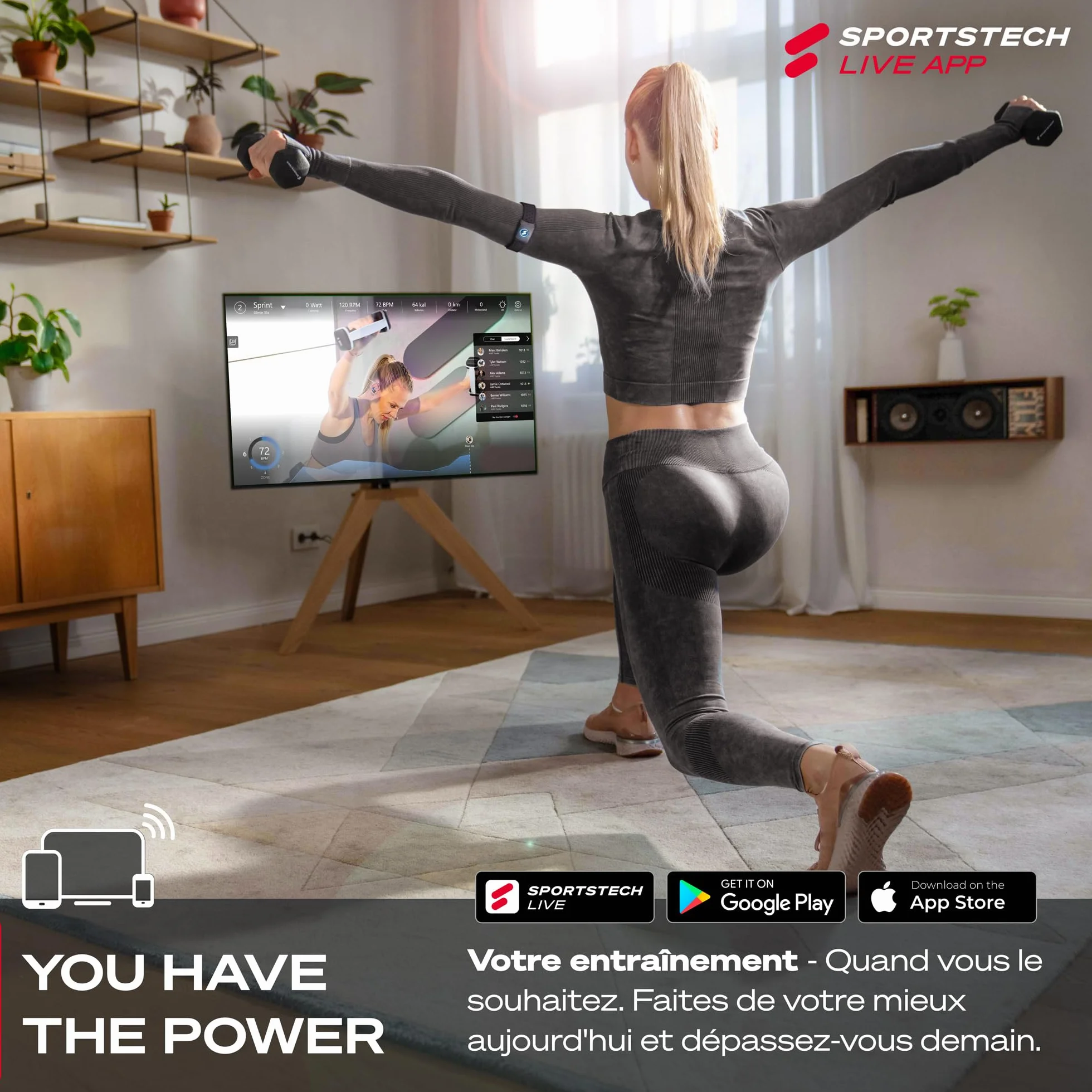Sportstech sPulse Cardiofréquencemètre Bluetooth avec Capteur LED Smart HRM sans Sangle de Poitrine Fitness Podomètre