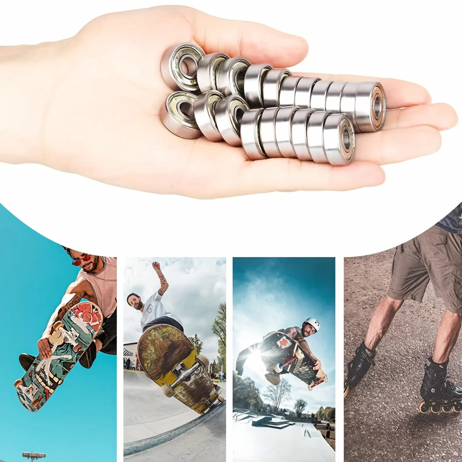Roulements à Billes 608ZZ ABEC-7 Acier Inoxydable 8x22x7 mm 30 Pièces Antipoussière Haute Vitesse