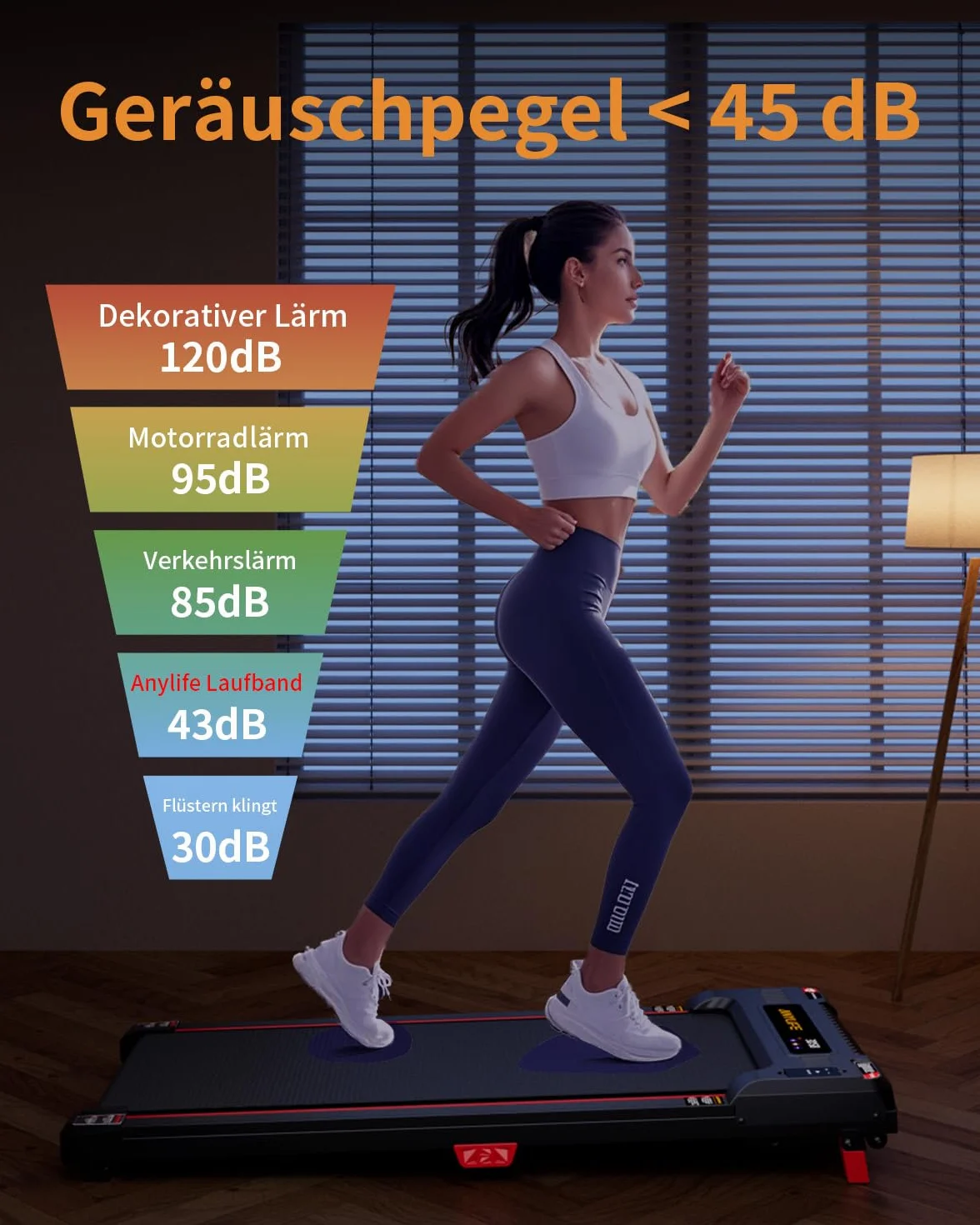 Anylife Tapis de Course Inclinable, Walking Pad Silencieux, Charge 150Kg