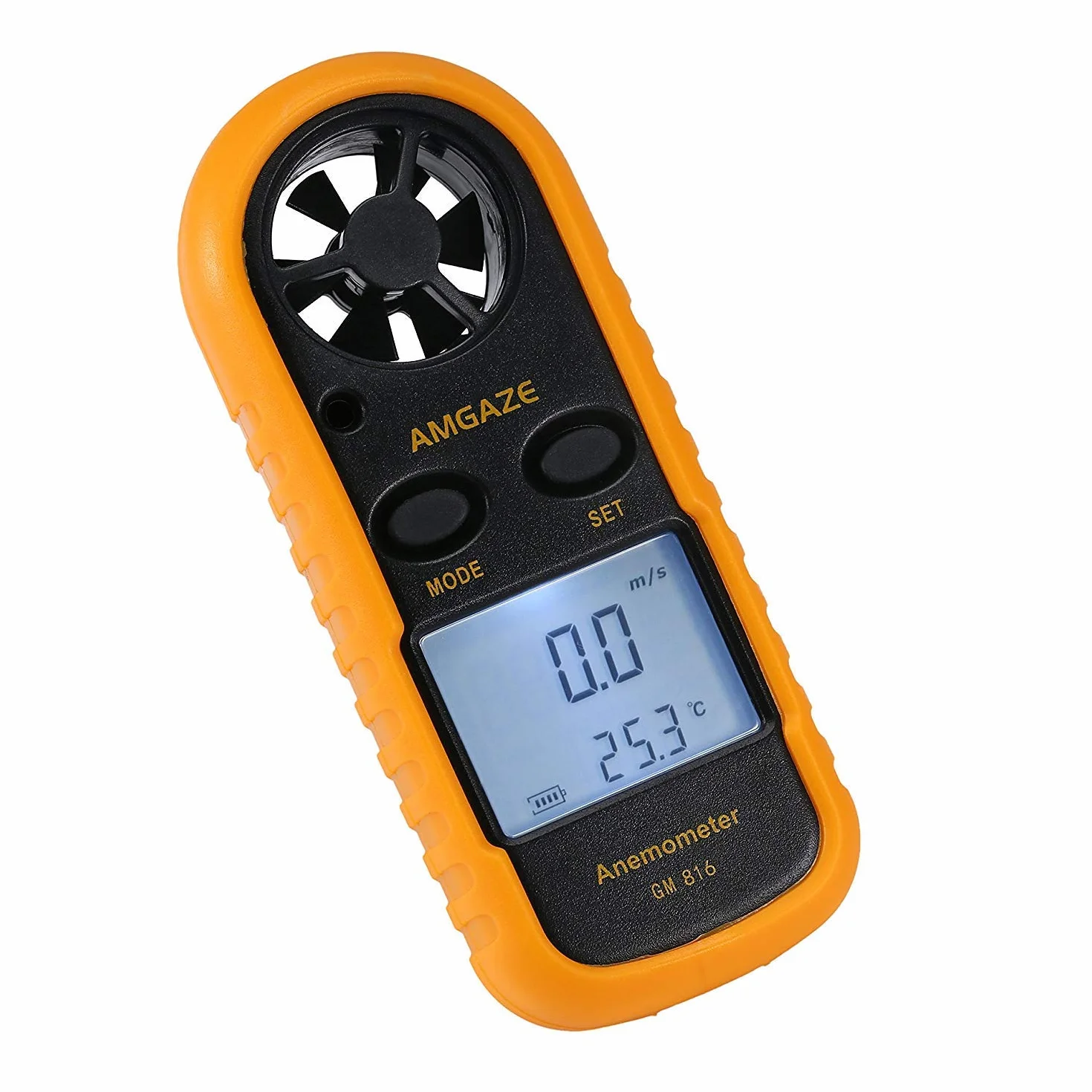 Anémomètre Numérique LCD GM816 - Mesure Vitesse du Vent et Airflow avec Thermomètre pour Surf, Cerf-Volant, Voile