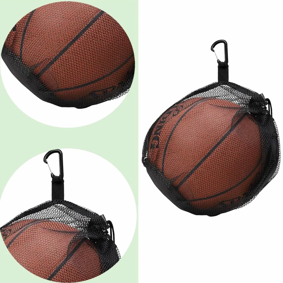 Lot de 2 sacs en filet de basket-ball, sac à dos portable, accessoires de football, volley-ball, tennis